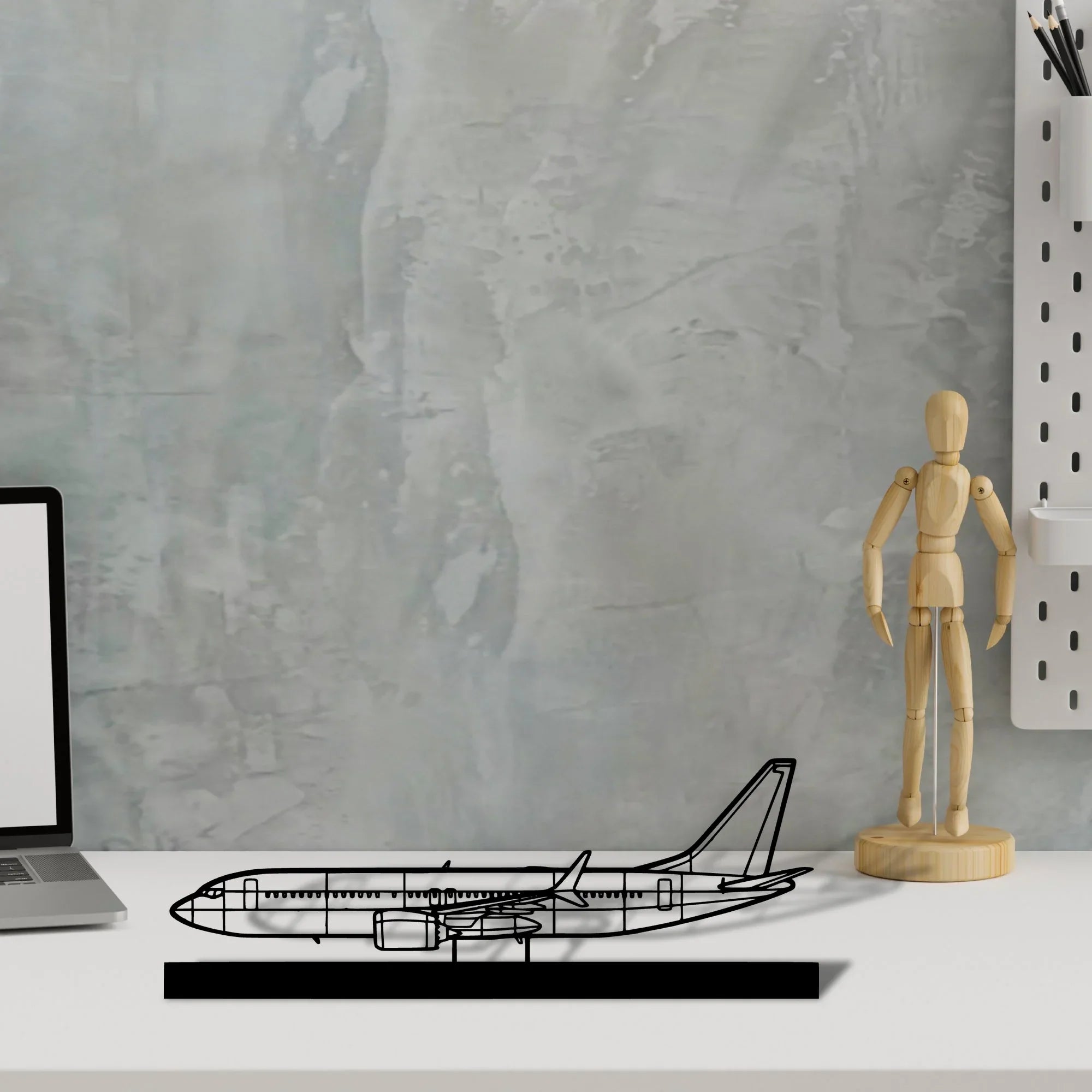 737 Silhouette Metal Art Stand - Turbo Silhouette