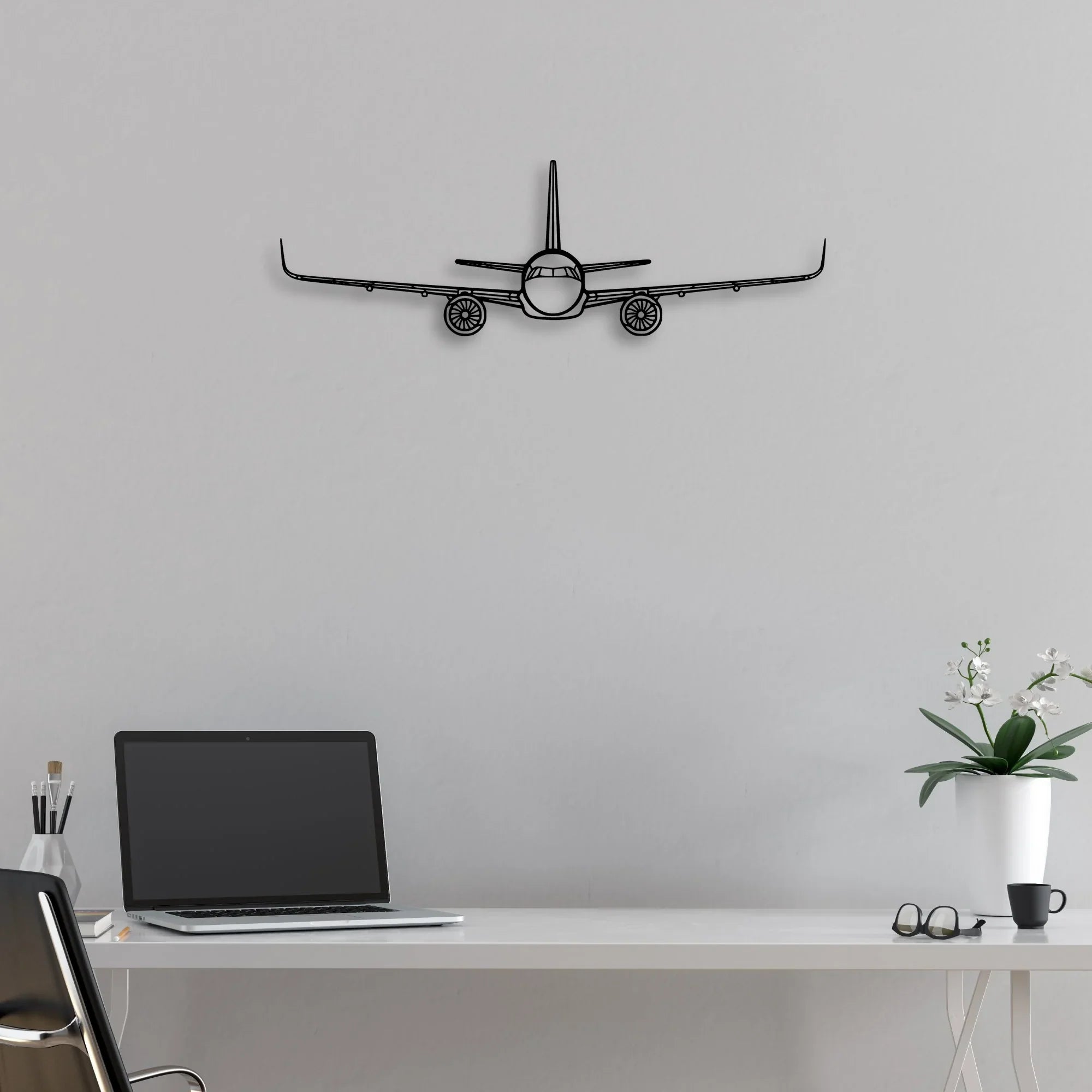 747 400F 2 Classic Aircraft Silhouette Metal Wall Art - Aviation Hangar Decor