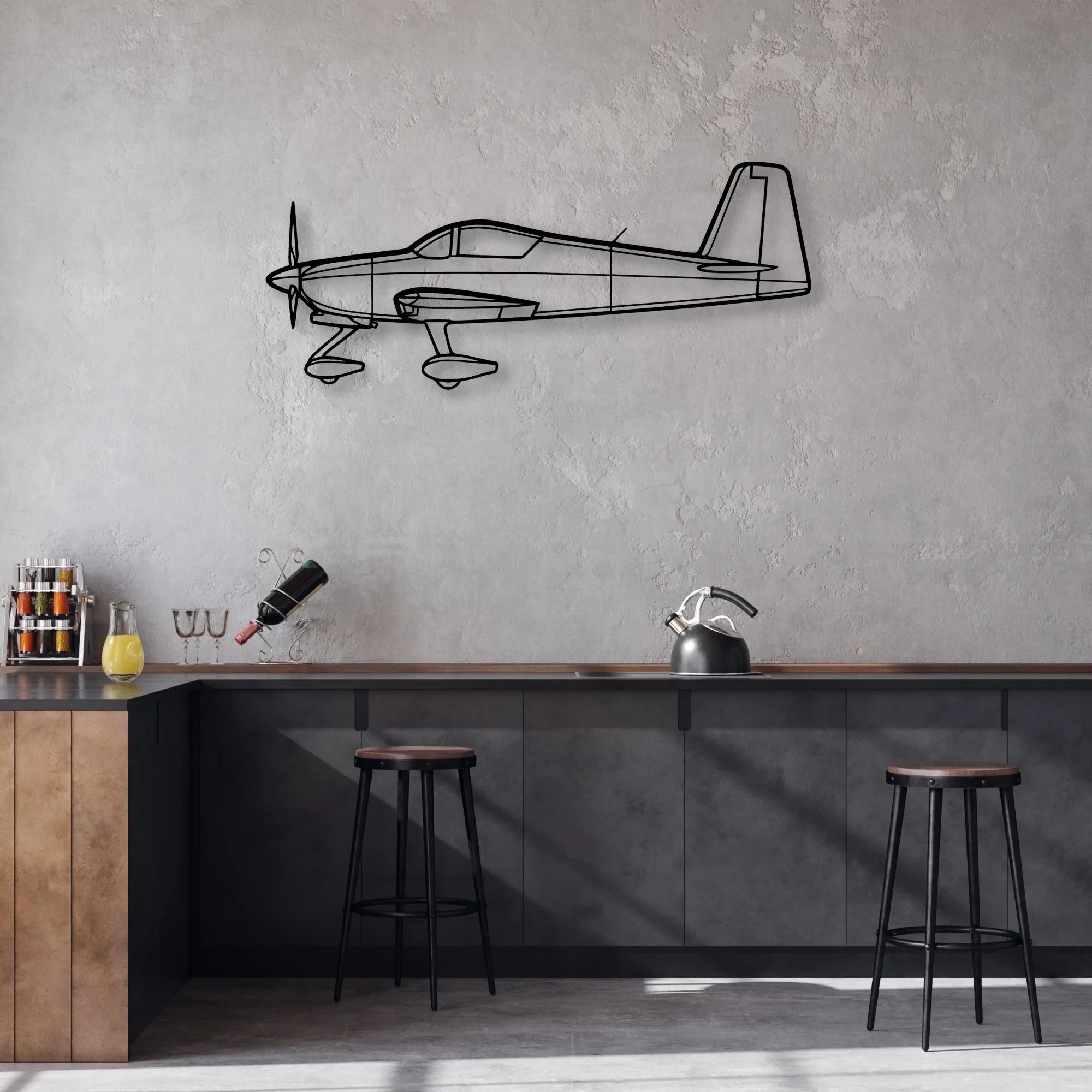 777 300ER 4 Classic Aircraft Silhouette Metal Wall Art - Aviation Hangar Decor