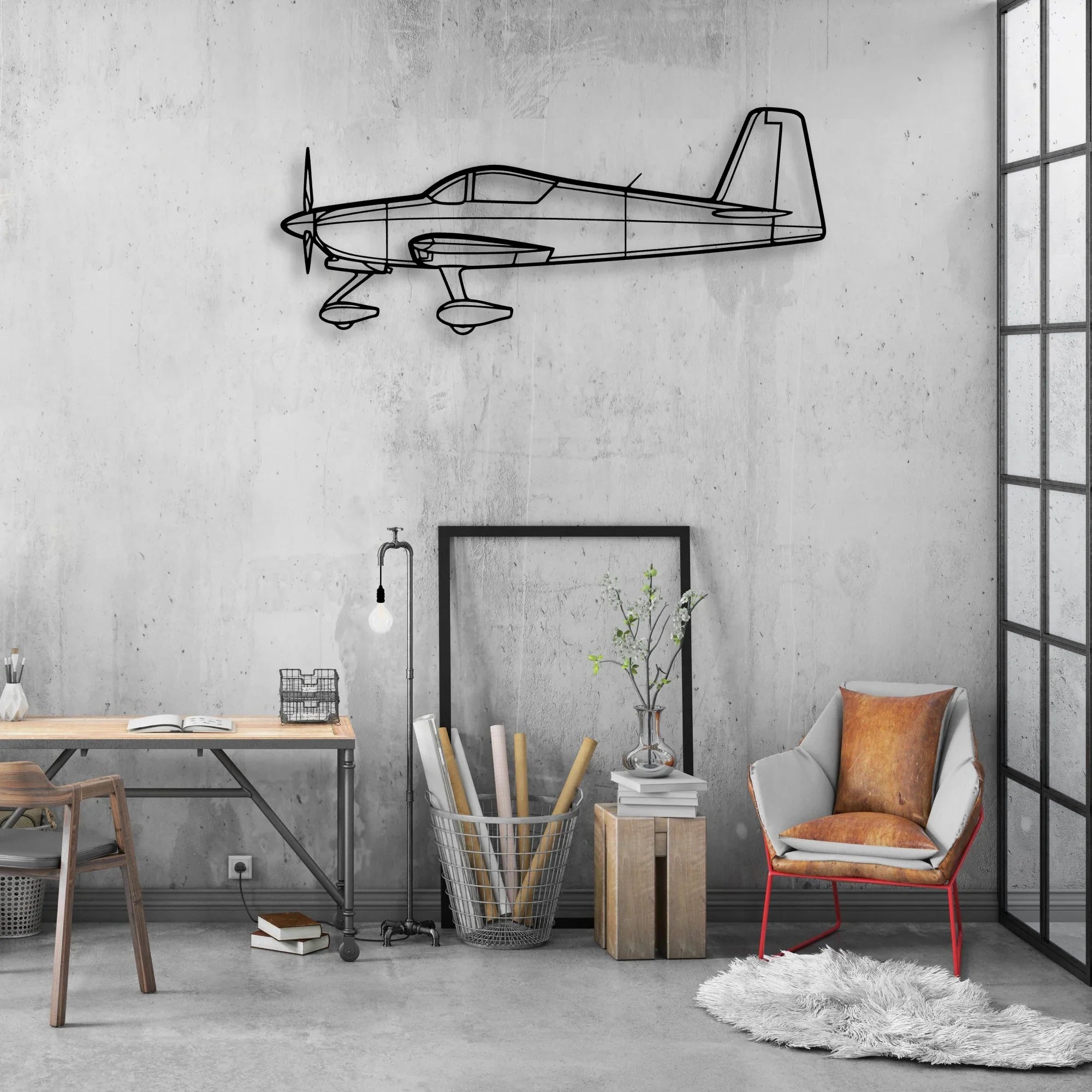 777 300ER 4 Classic Aircraft Silhouette Metal Wall Art - Aviation Hangar Decor