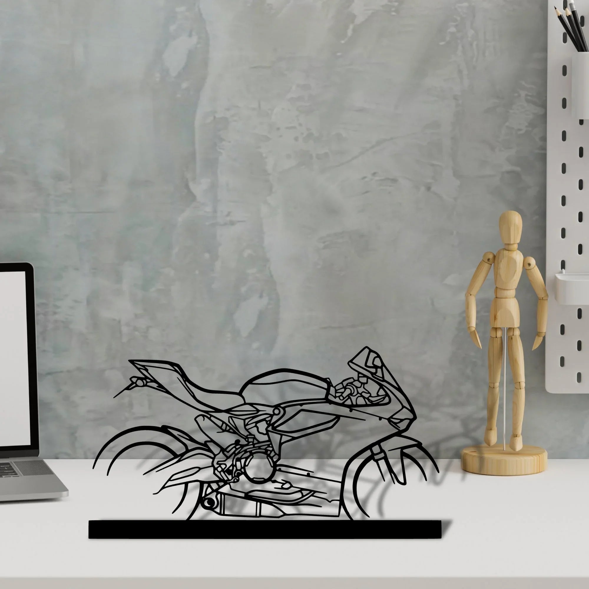 899-panigale Silhouette Metal Art Stand - Turbo Silhouette