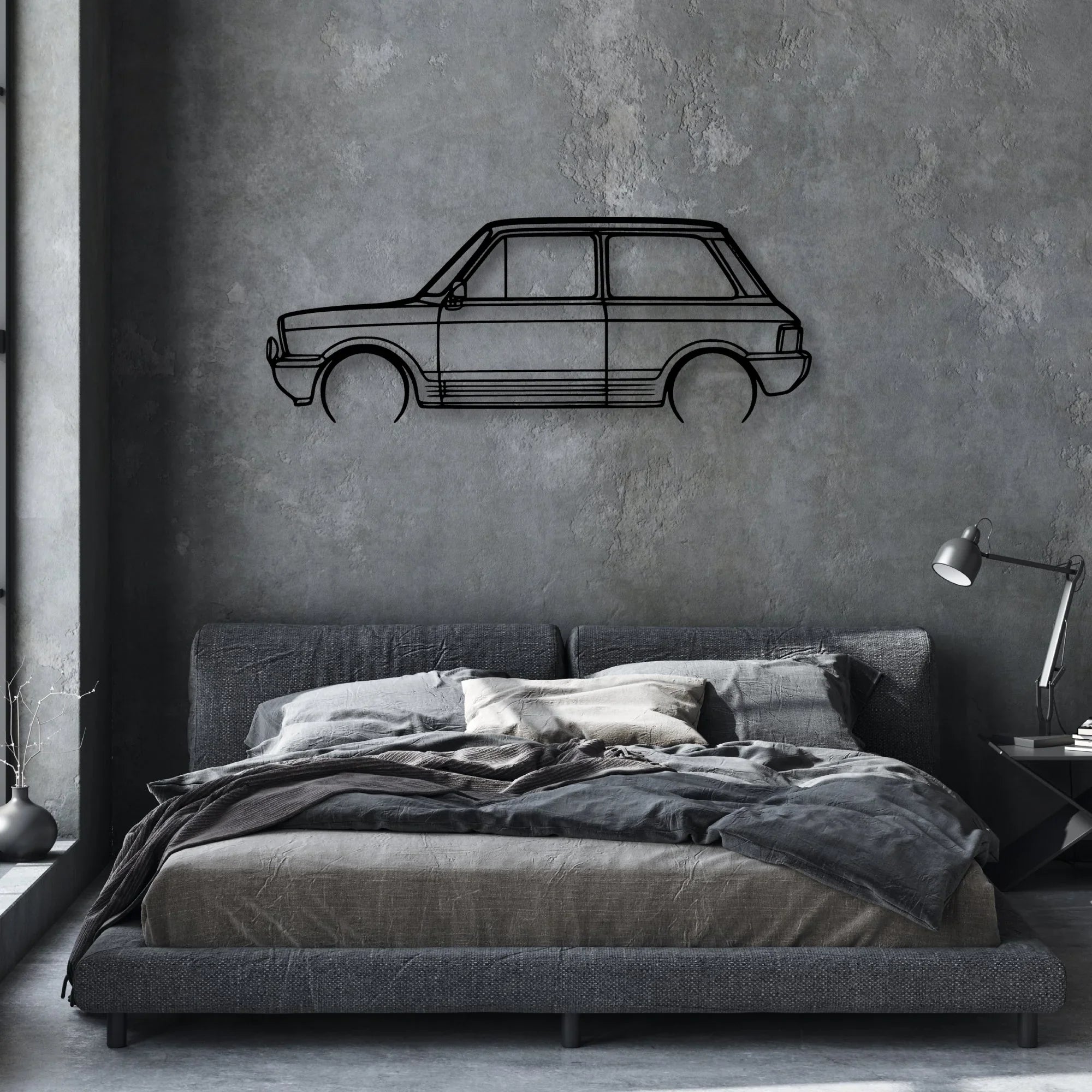 A112 1984 Classic Silhouette Metal Wall Art - Automotive Garage Decor