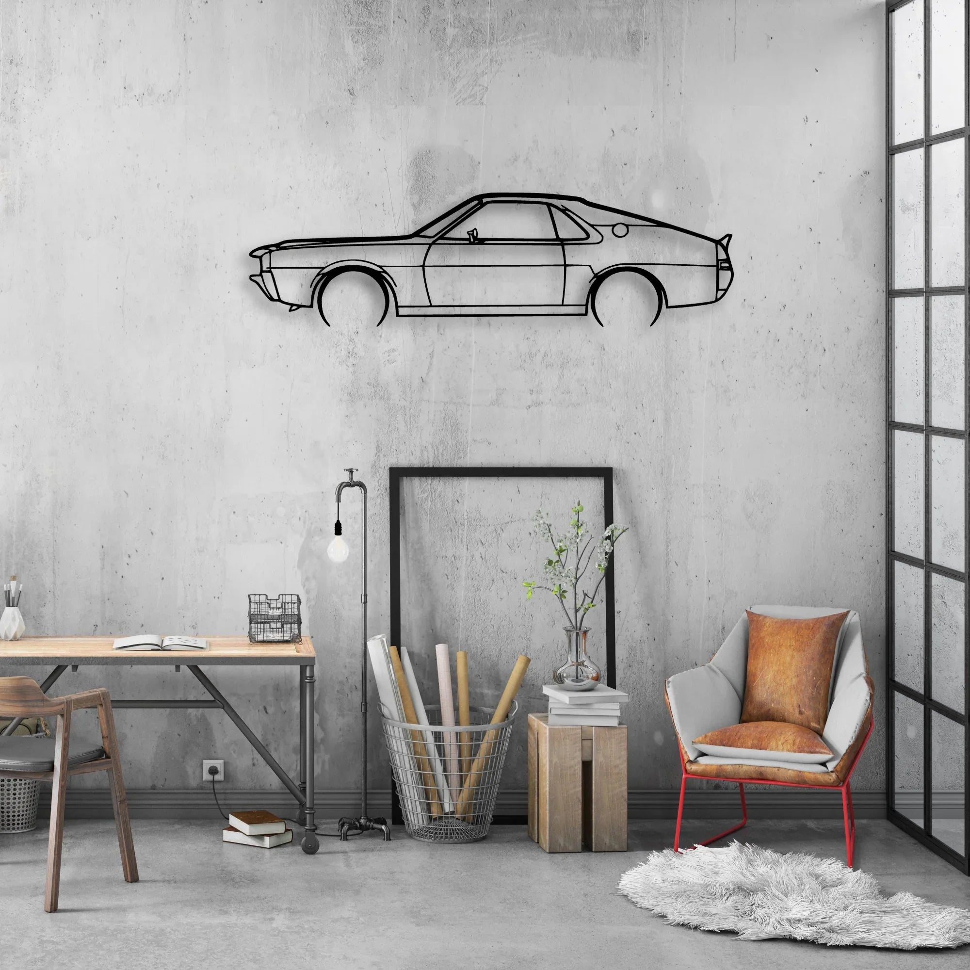 AMX 1969 Classic Silhouette Metal Wall Art - Automotive Garage Decor