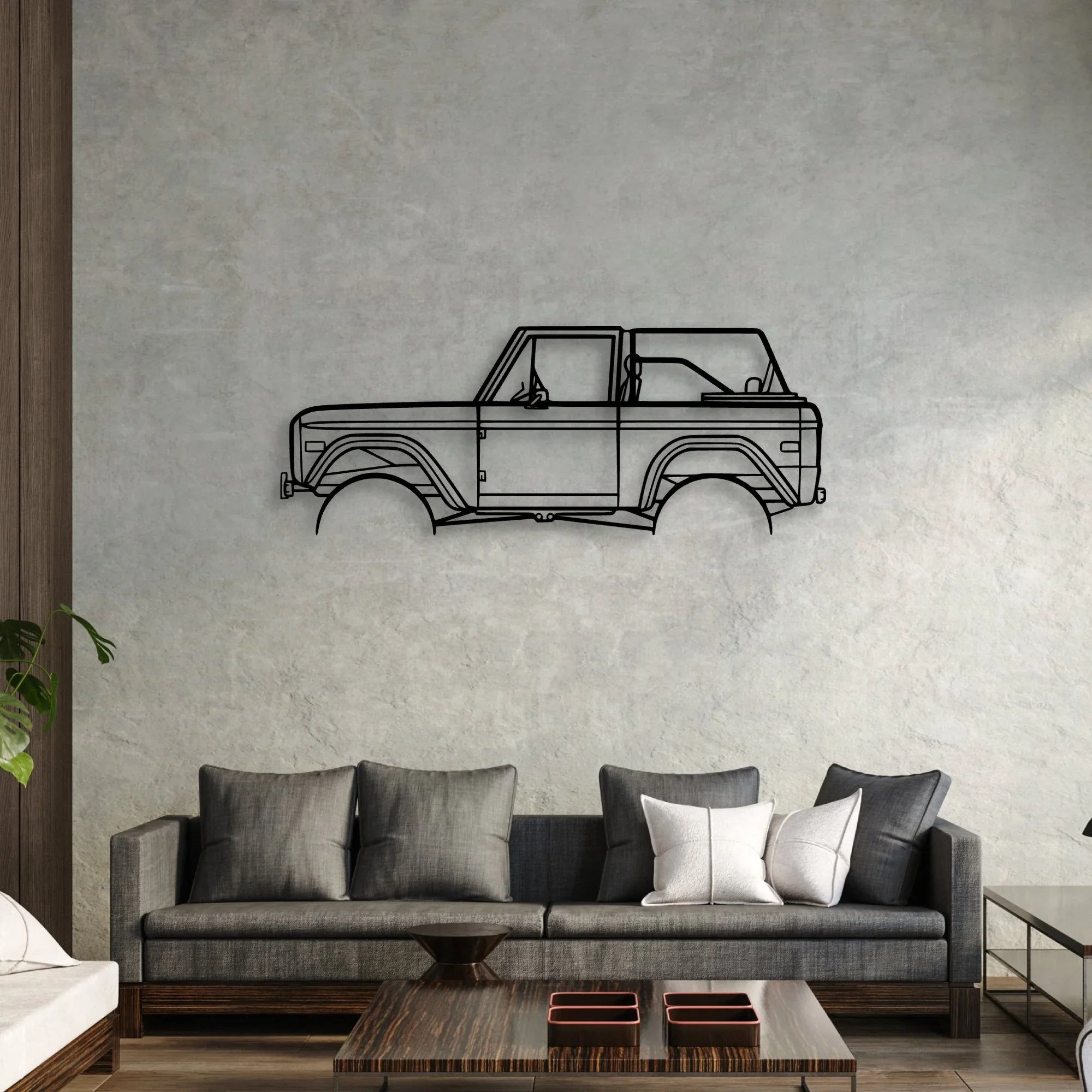Bronco 1971 2 Classic Silhouette Metal Wall Art - Automotive Garage Decor