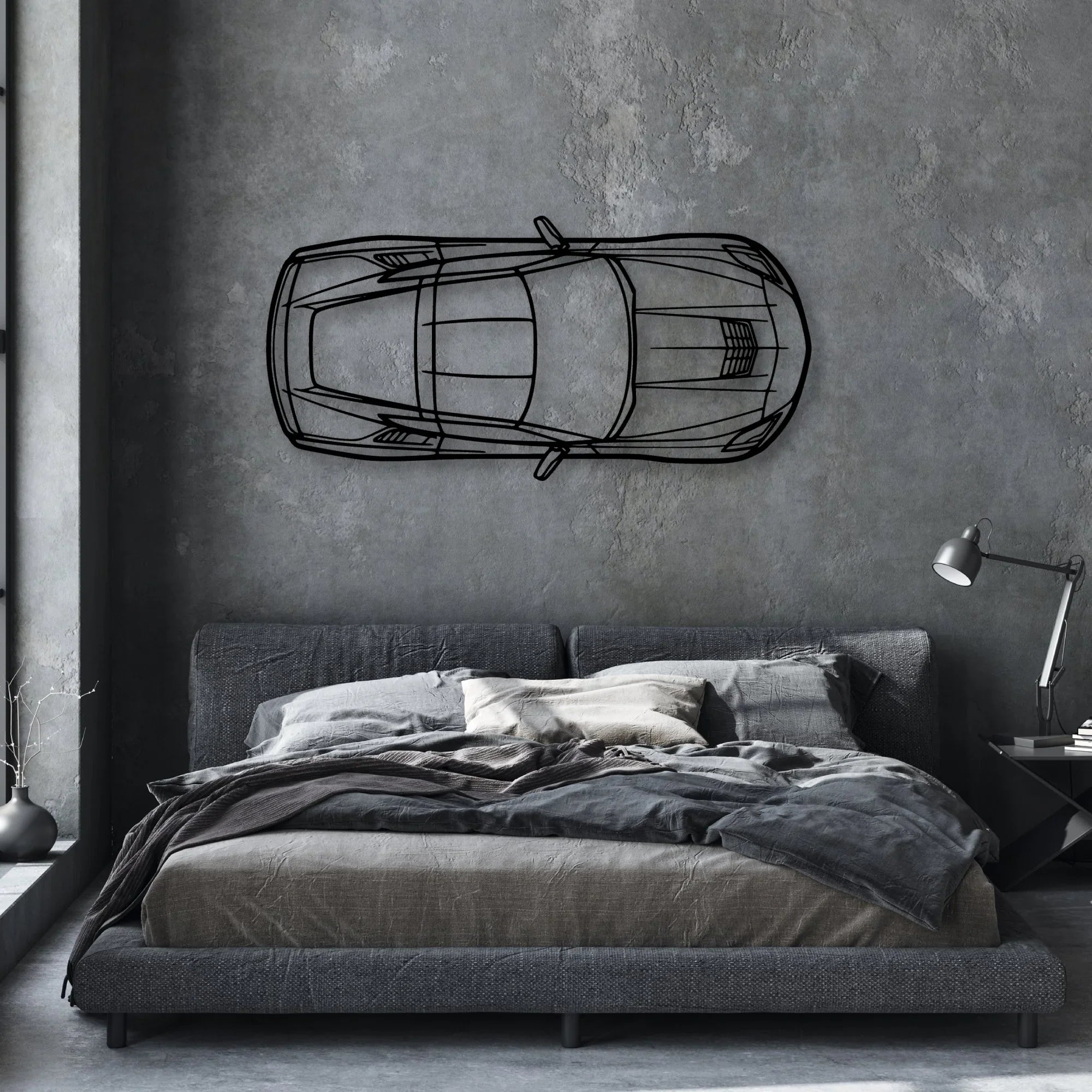 C7 TOP Classic Silhouette Metal Wall Art - Automotive Garage Decor