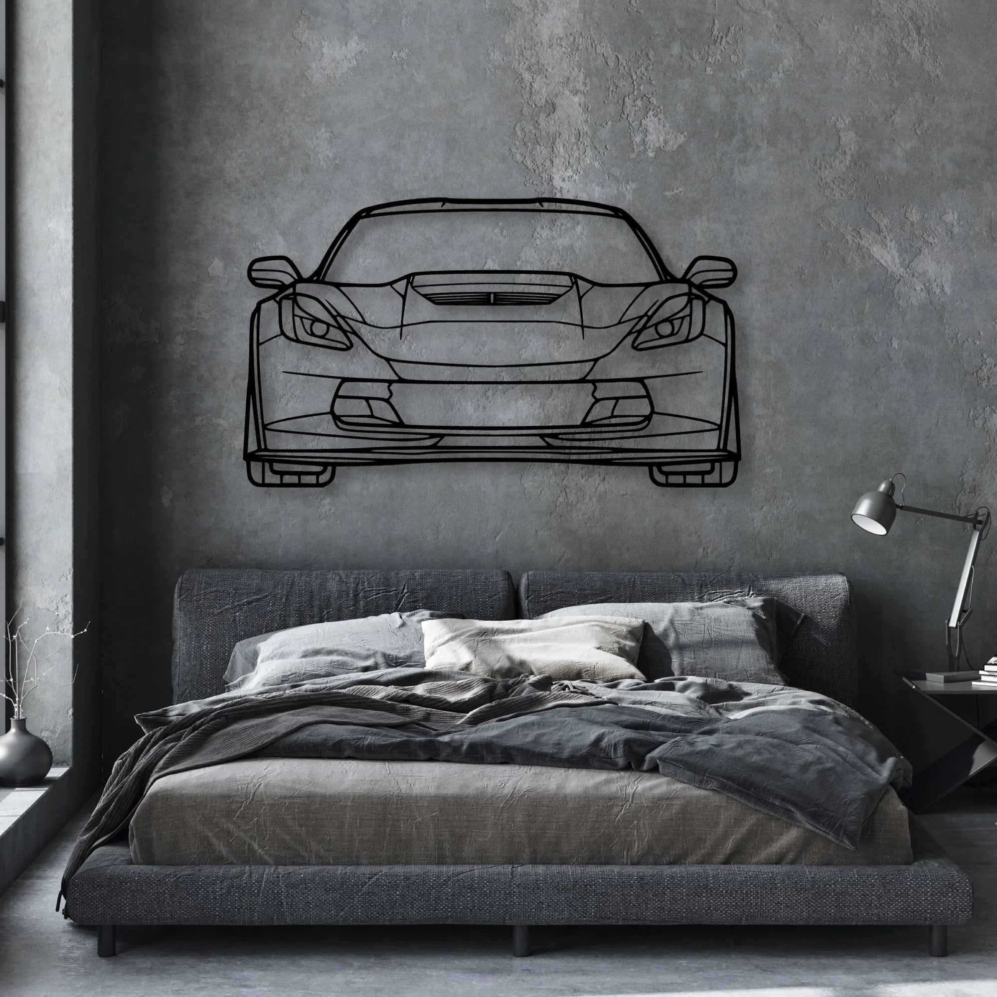 C7 Z06 2019 Classic Silhouette Metal Wall Art - Automotive Garage Decor