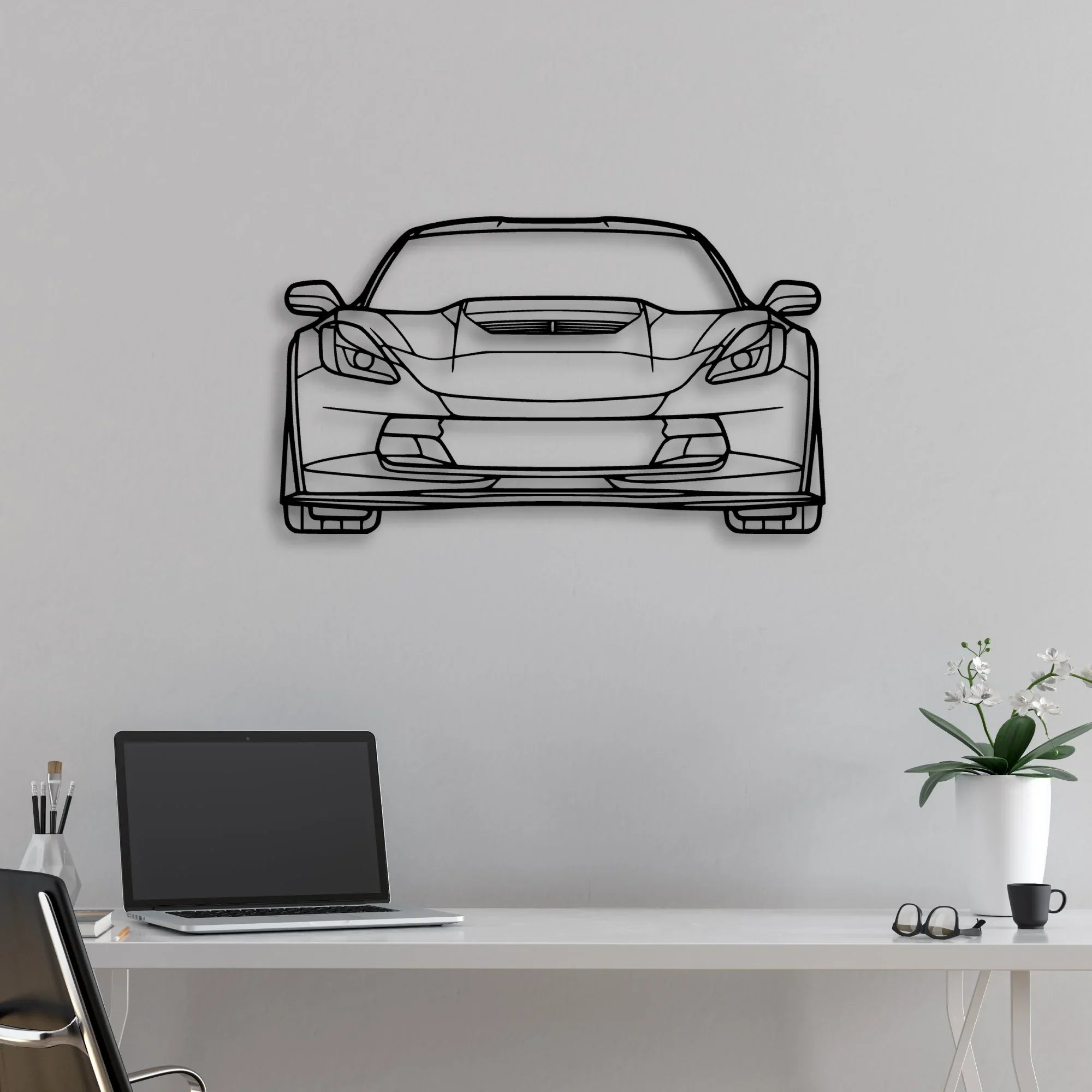 C7 Z06 2019 Classic Silhouette Metal Wall Art - Automotive Garage Decor
