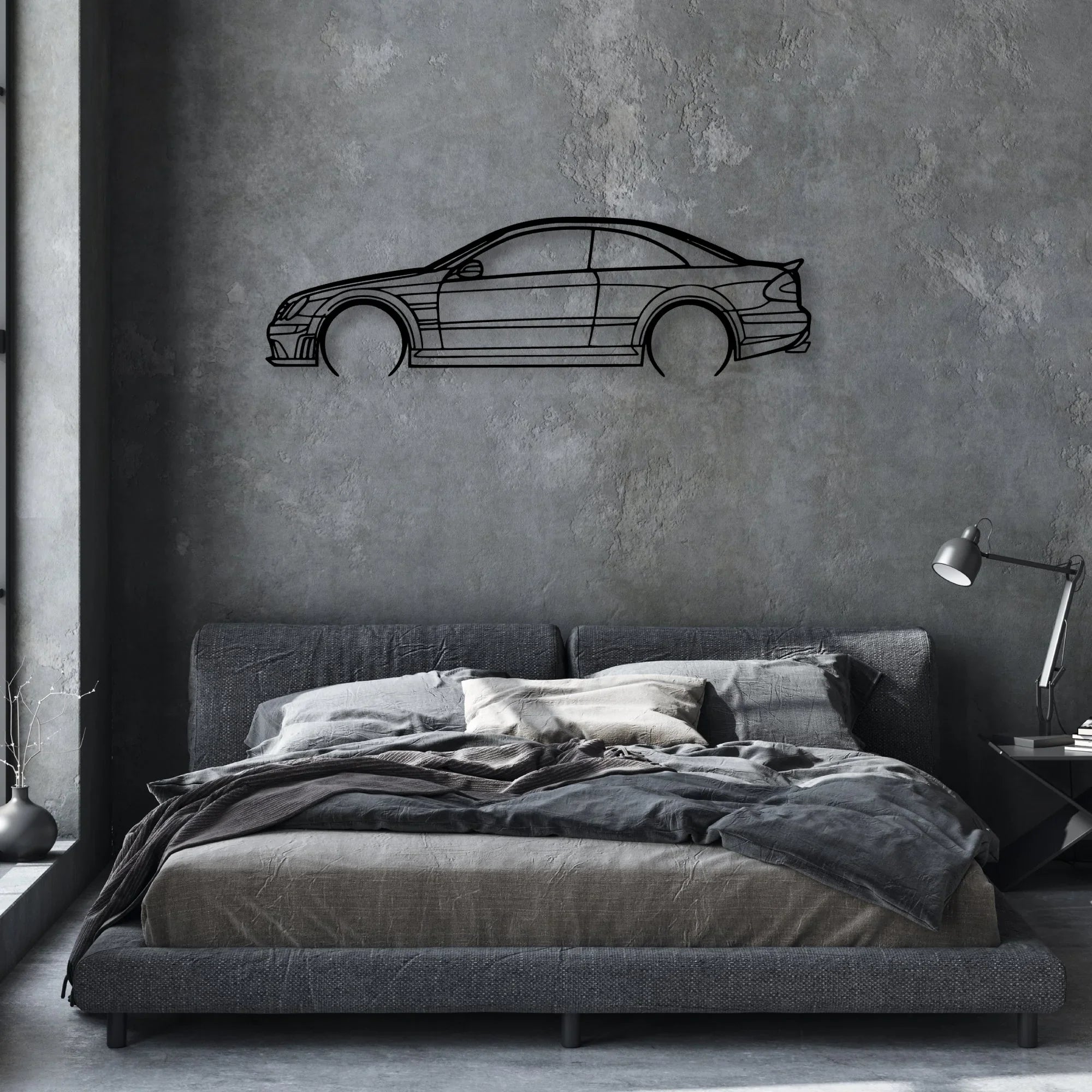 CLK63 Black Series 2 Classic Silhouette Metal Wall Art - Automotive Garage Decor