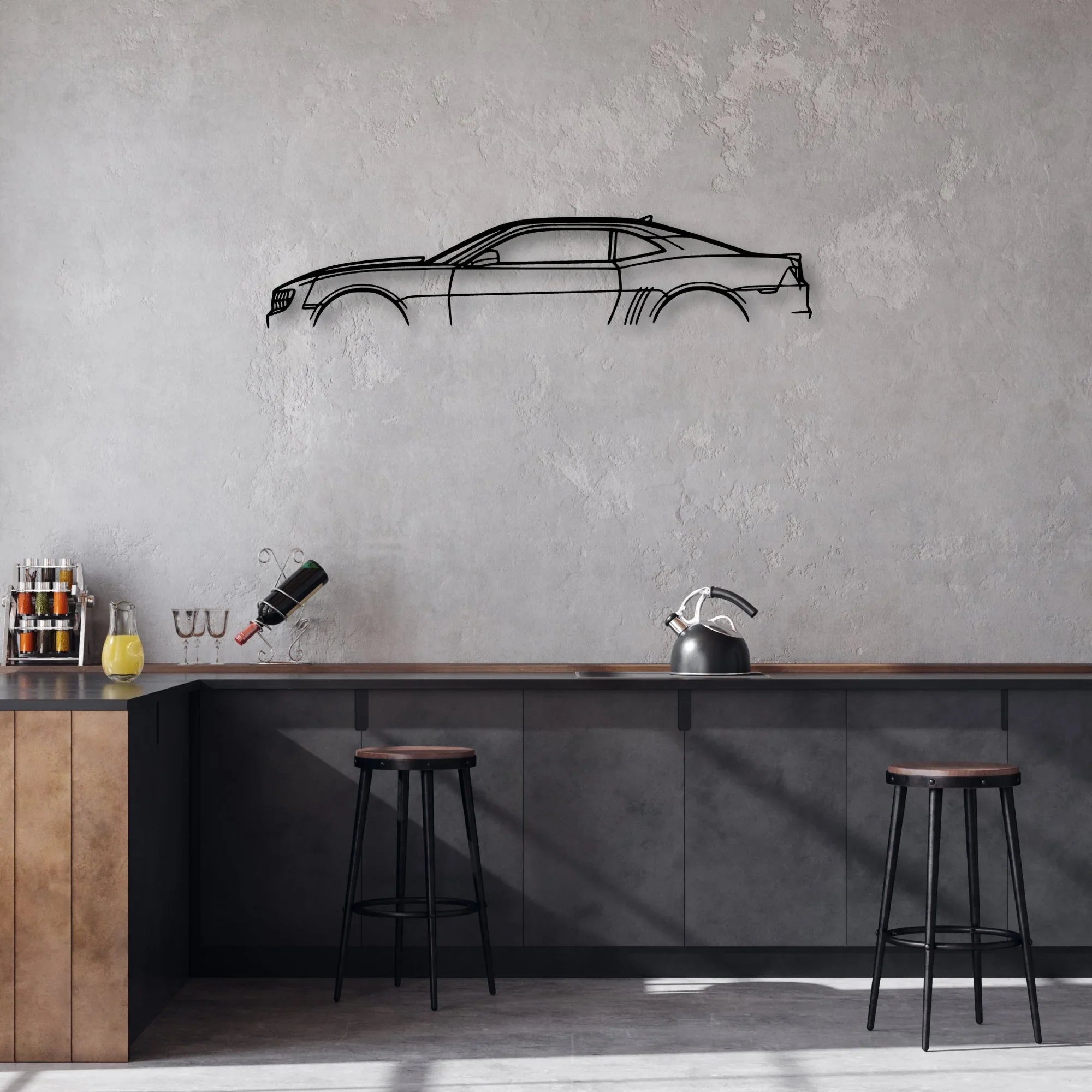 Camaro SS 2011 Classic Silhouette Metal Wall Art - Automotive Garage Decor