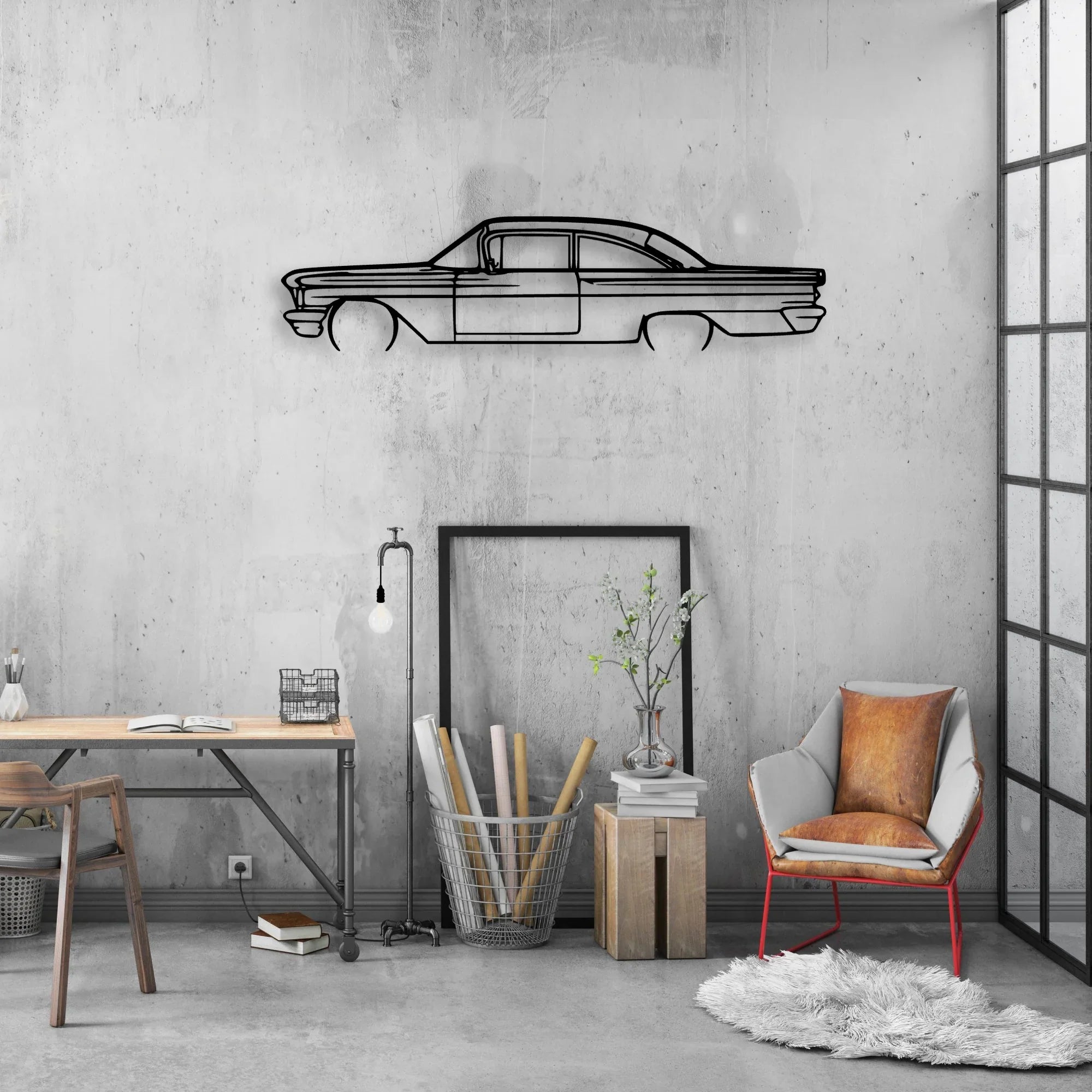 Catalina 1960 Classic Silhouette Metal Wall Art - Automotive Garage Decor