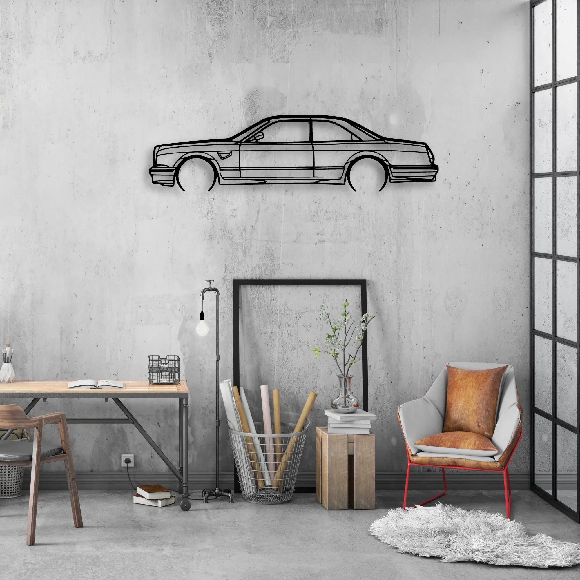 Continental T 1997 Classic Silhouette Metal Wall Art - Automotive Garage Decor