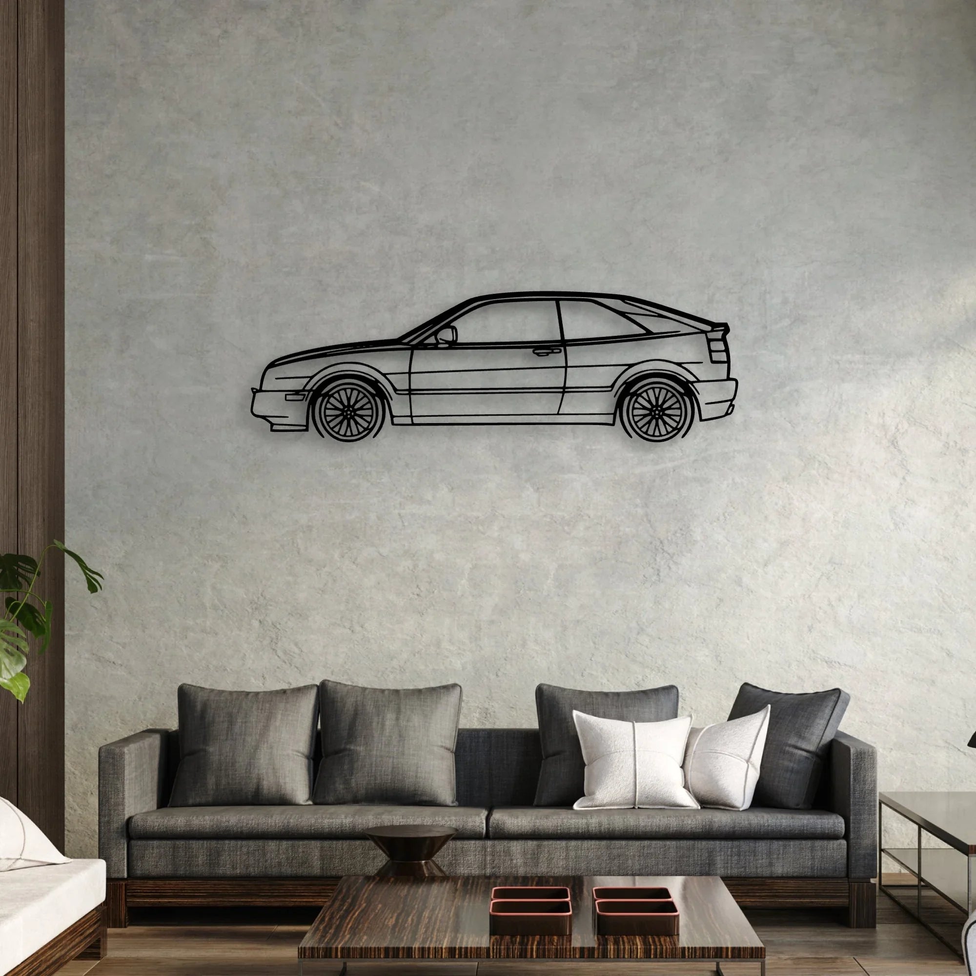 Corrado 1994 Classic Silhouette Metal Wall Art - Automotive Garage Decor
