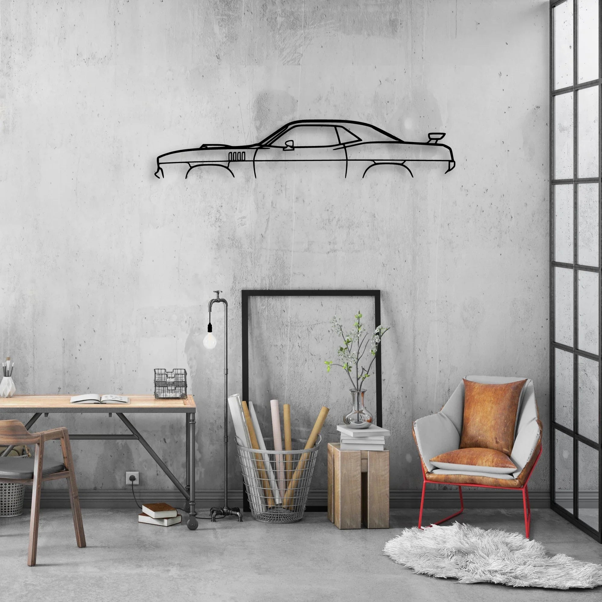 Cuda 1971 Classic Silhouette Metal Wall Art - Automotive Garage Decor