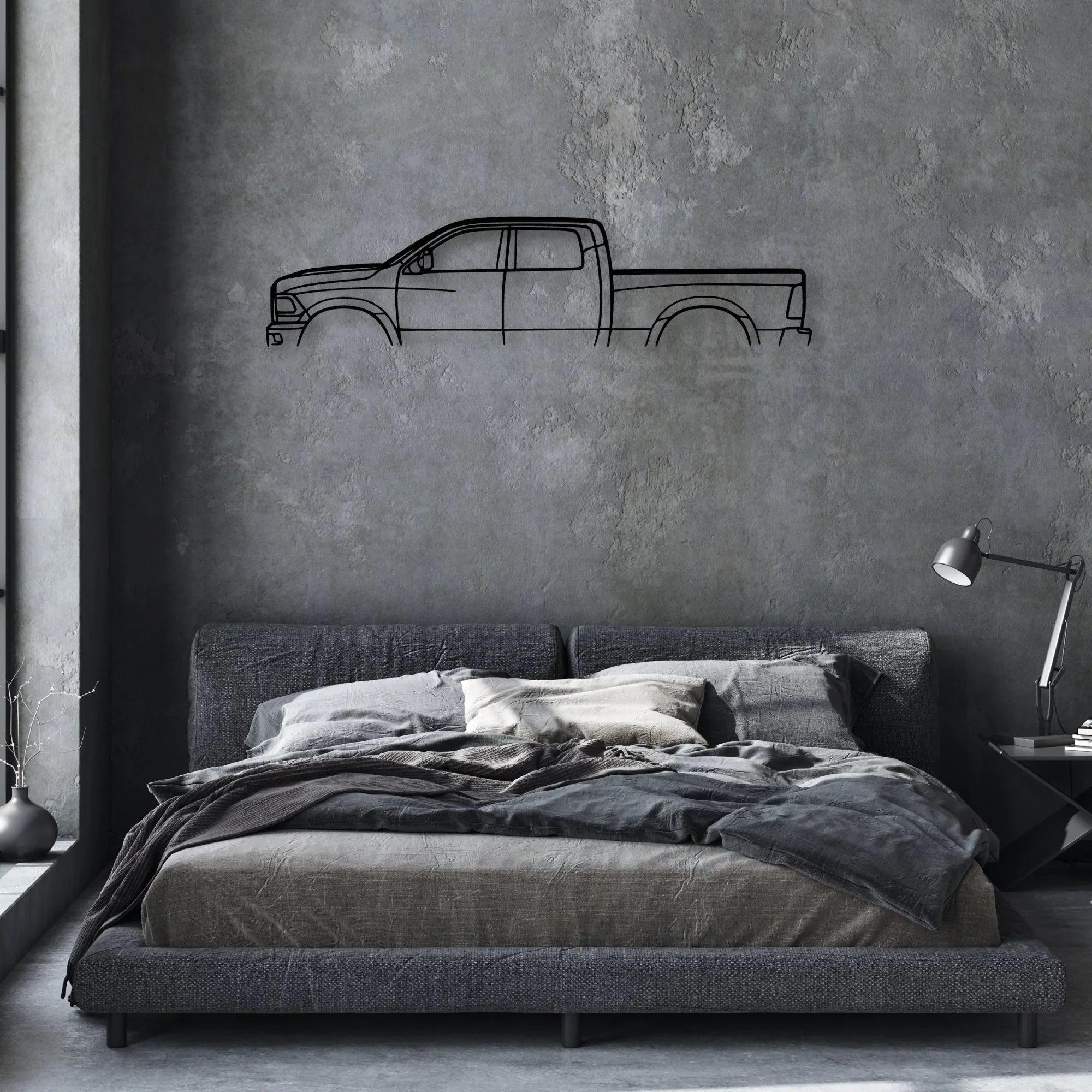Cummins 3500 Classic Silhouette Metal Wall Art - Automotive Garage Decor