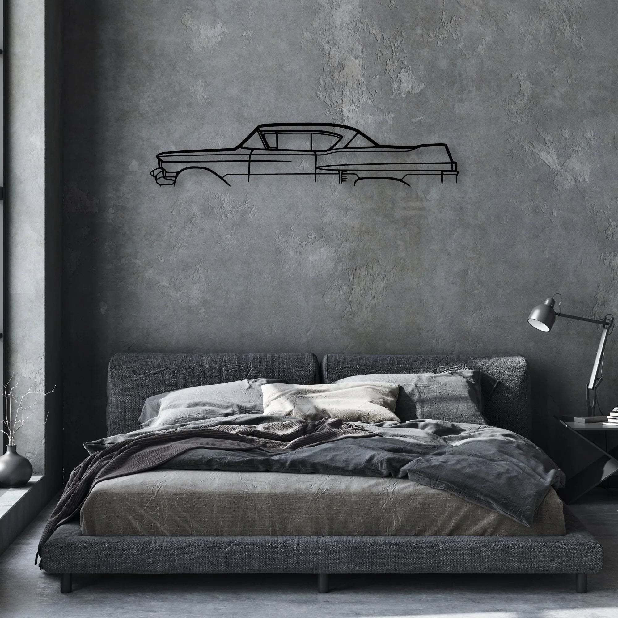De Coupe 1957 Classic Silhouette Metal Wall Art - Automotive Garage Decor
