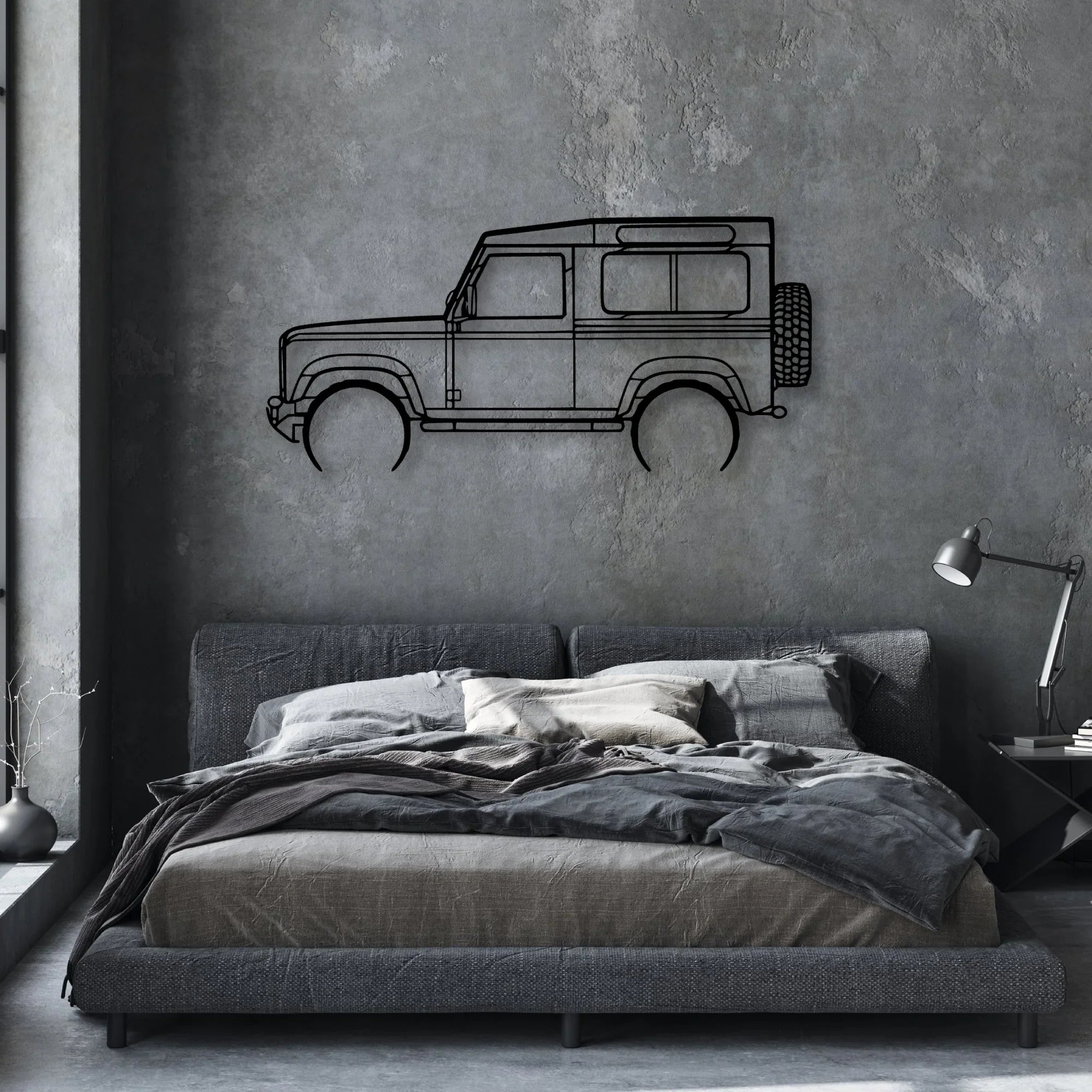 Defender 90 2005 Classic Silhouette Metal Wall Art - Automotive Garage Decor