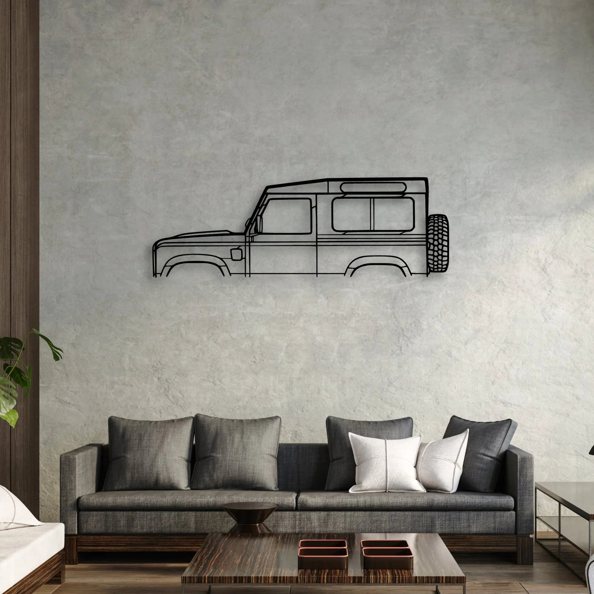 Defender 90 2010 Classic Silhouette Metal Wall Art - Automotive Garage Decor