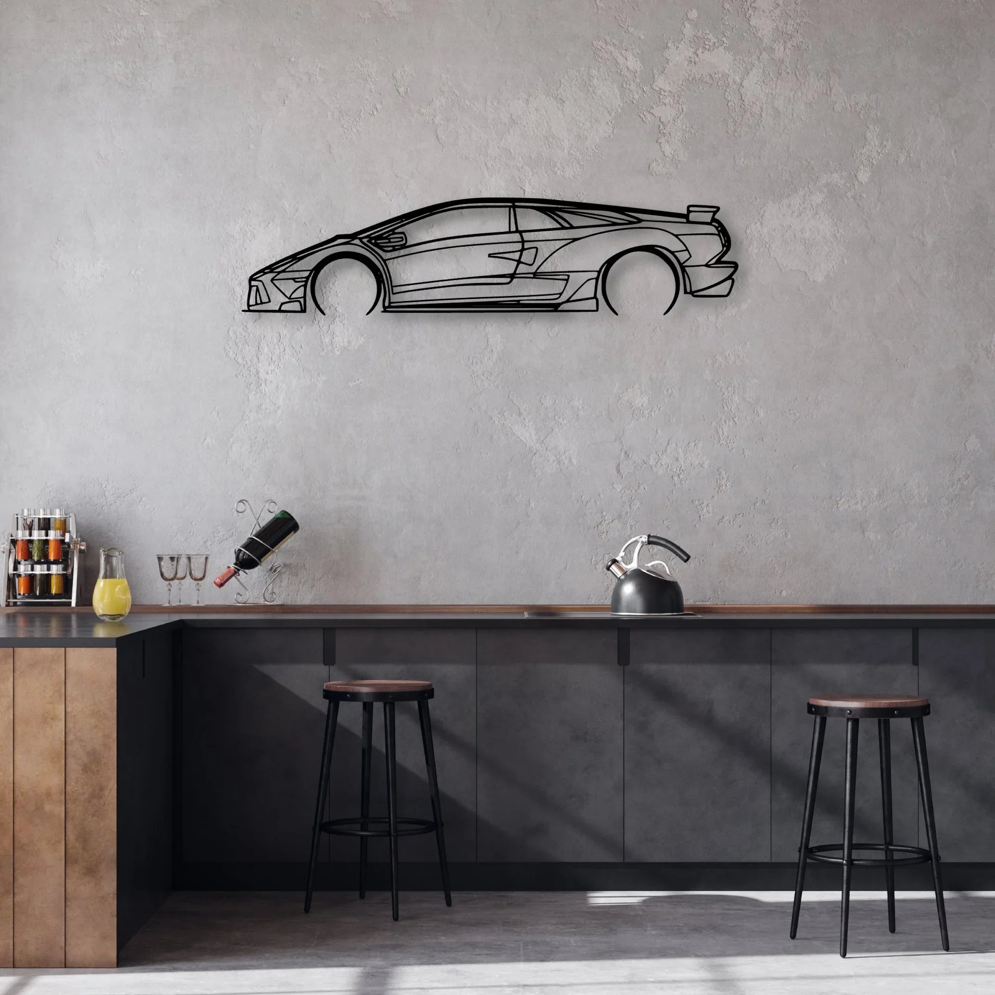 Diablo 6.0 Classic Silhouette Metal Wall Art - Automotive Garage Decor