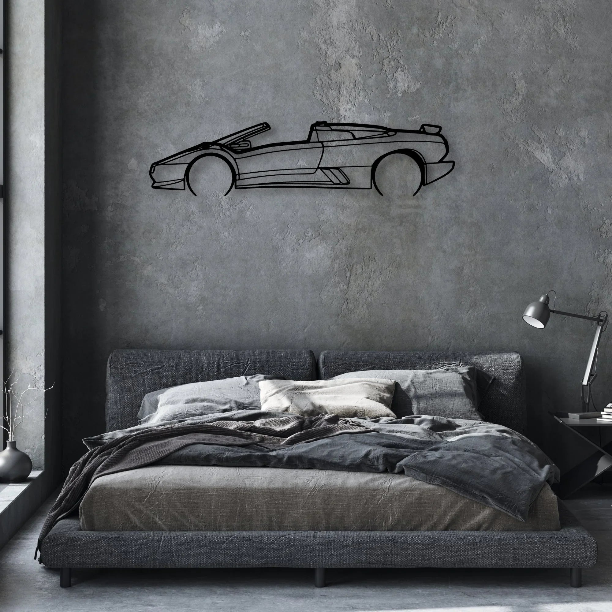 Diablo Roadster 1997 Classic Silhouette Metal Wall Art - Automotive Garage Decor