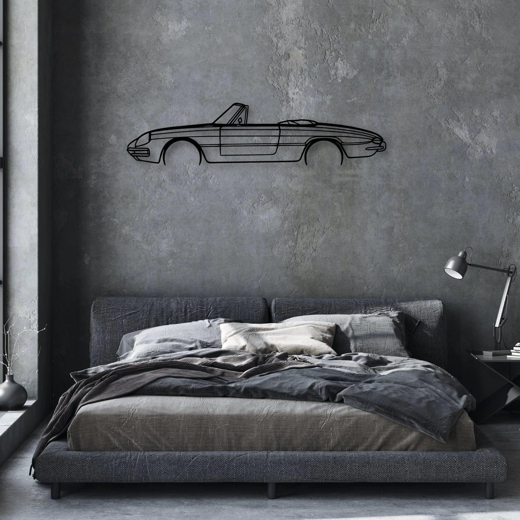 Duetto 1967 Classic Silhouette Metal Wall Art - Automotive Garage Decor