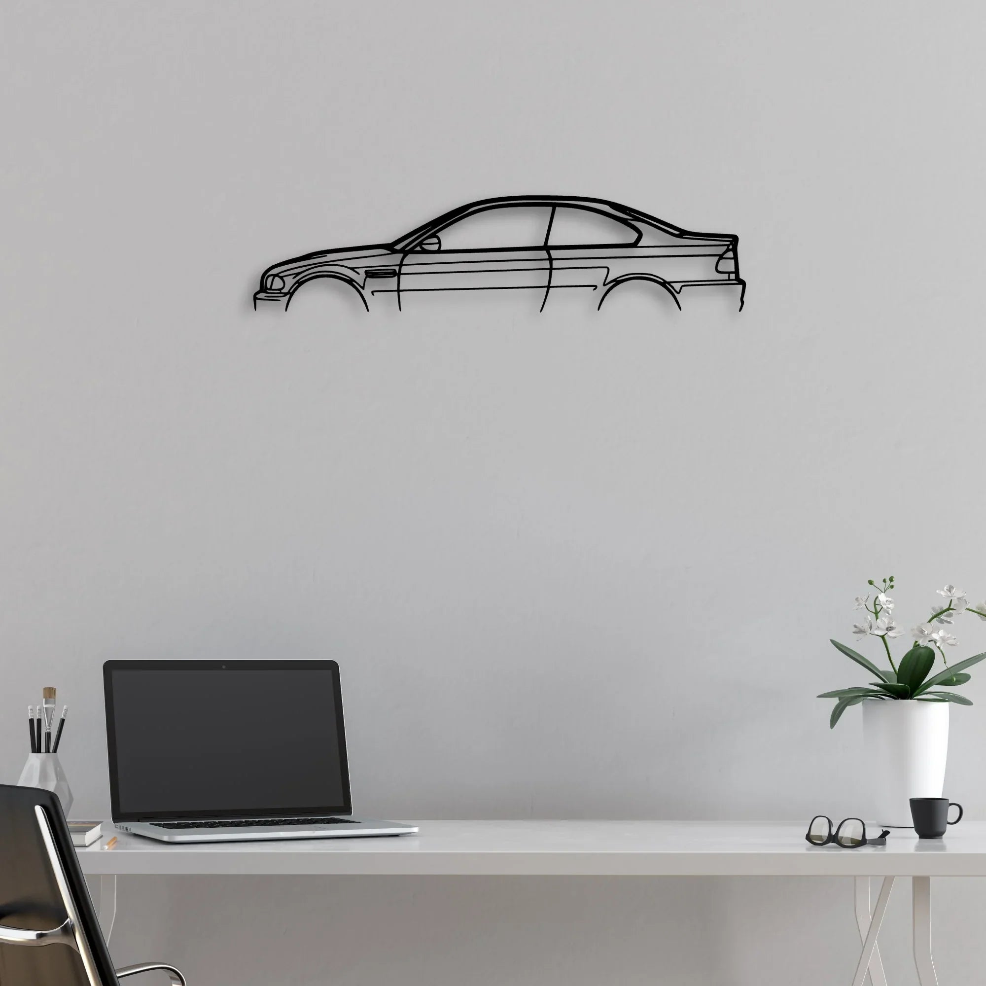 E46 M3 Classic Silhouette Metal Wall Art - Automotive Garage Decor