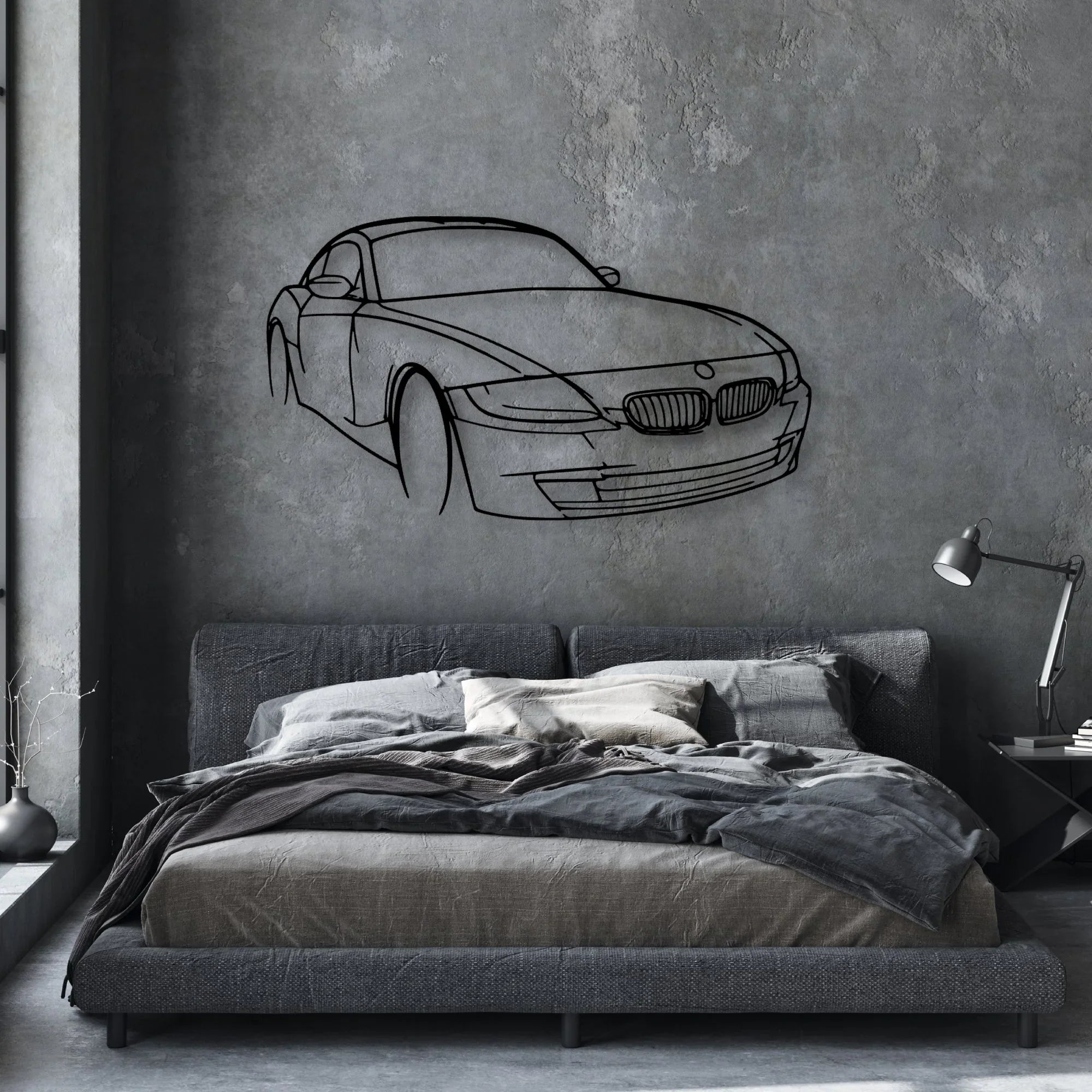 E86 Z4 Angle Classic Silhouette Metal Wall Art - Automotive Garage Decor