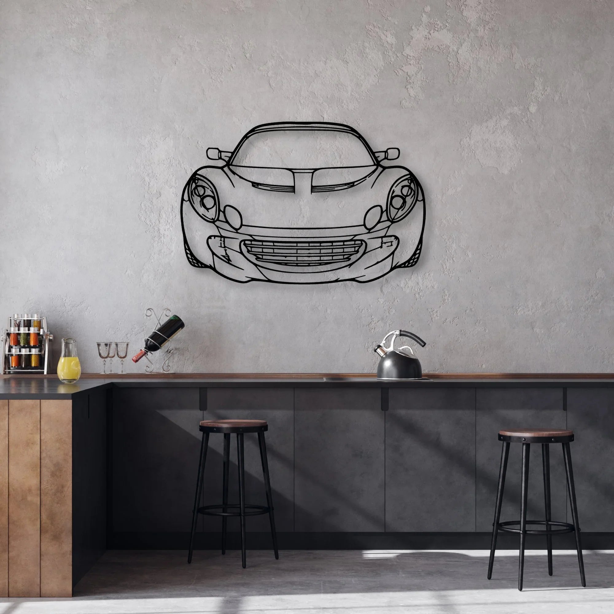 Elise SC 2010 Classic Silhouette Metal Wall Art - Automotive Garage Decor