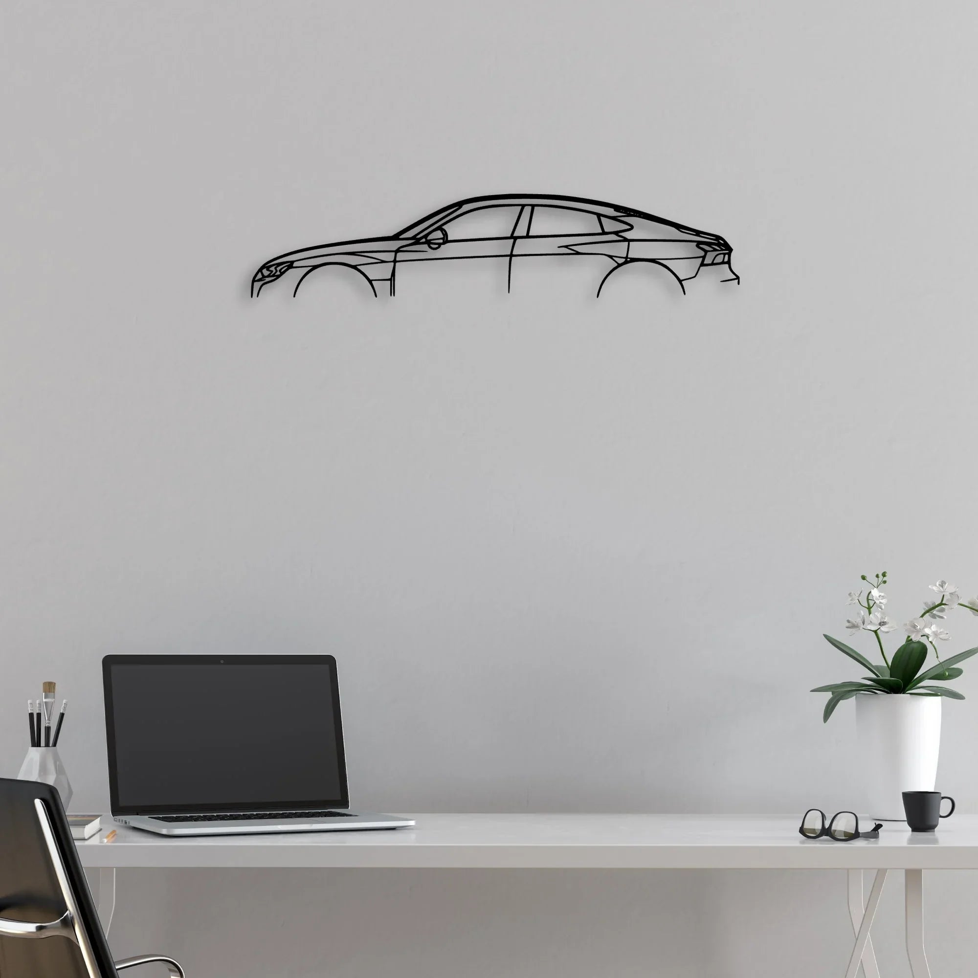 Etron GT Classic Silhouette Metal Wall Art - Automotive Garage Decor