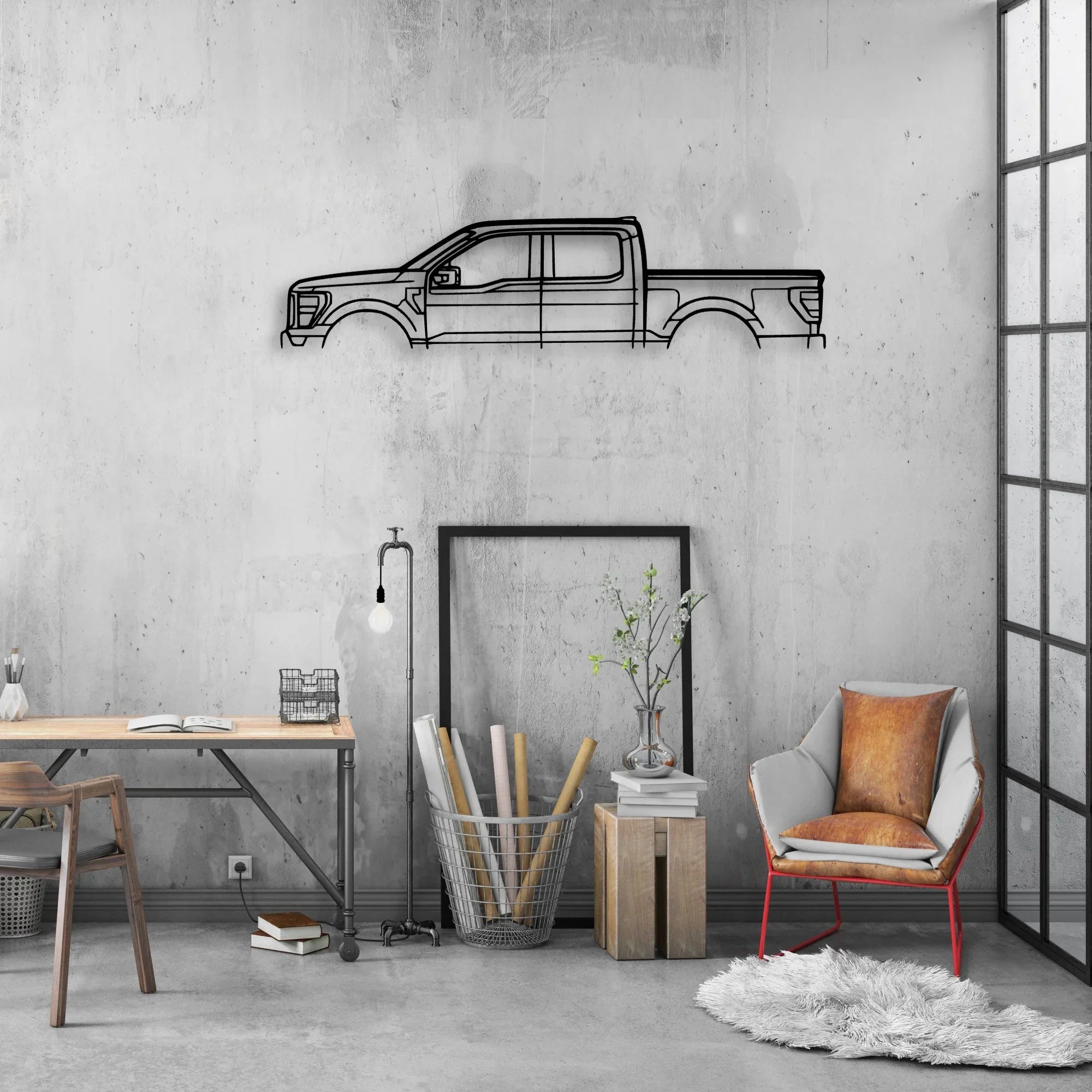 F-150 Tremor 2022 Classic Silhouette Metal Wall Art - Automotive Garage Decor