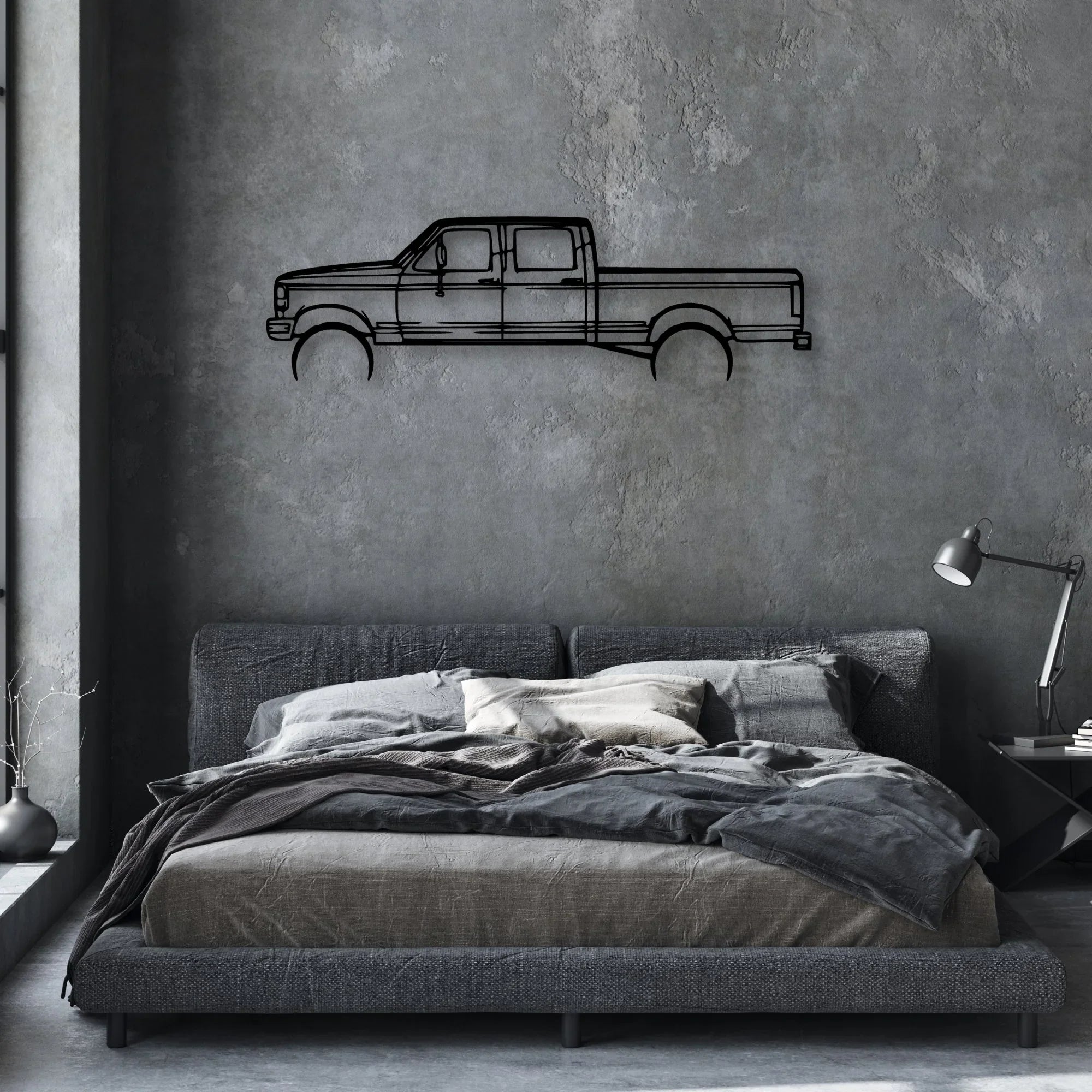 F-250 1997 Classic Silhouette Metal Wall Art - Automotive Garage Decor