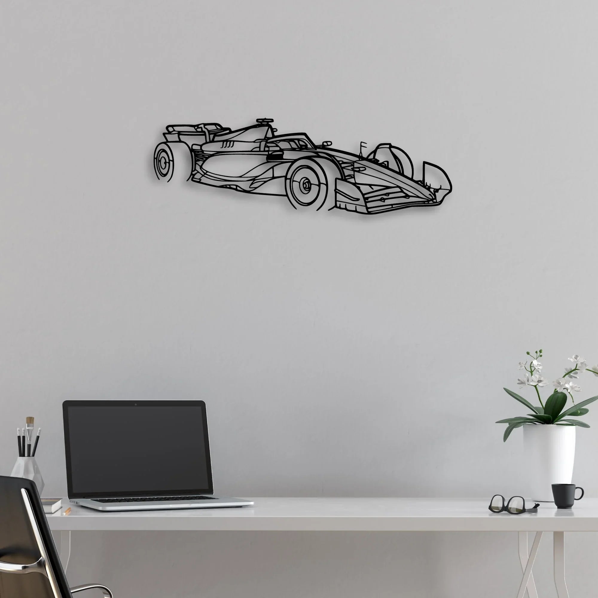 F1 2024 SF-24 Angle Classic Silhouette Metal Wall Art - Automotive Garage Decor