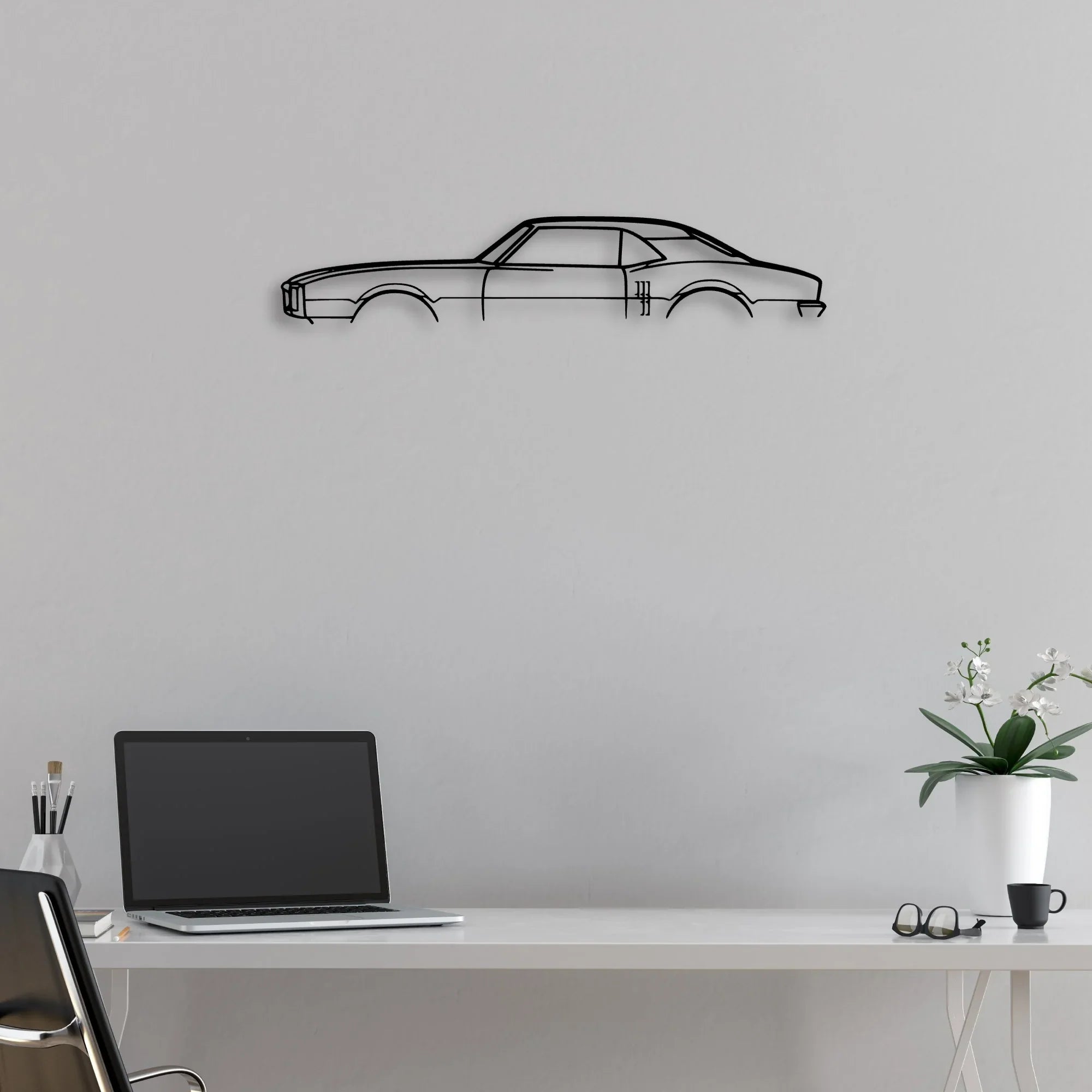 Firebird 1968 2 Classic Silhouette Metal Wall Art - Automotive Garage Decor