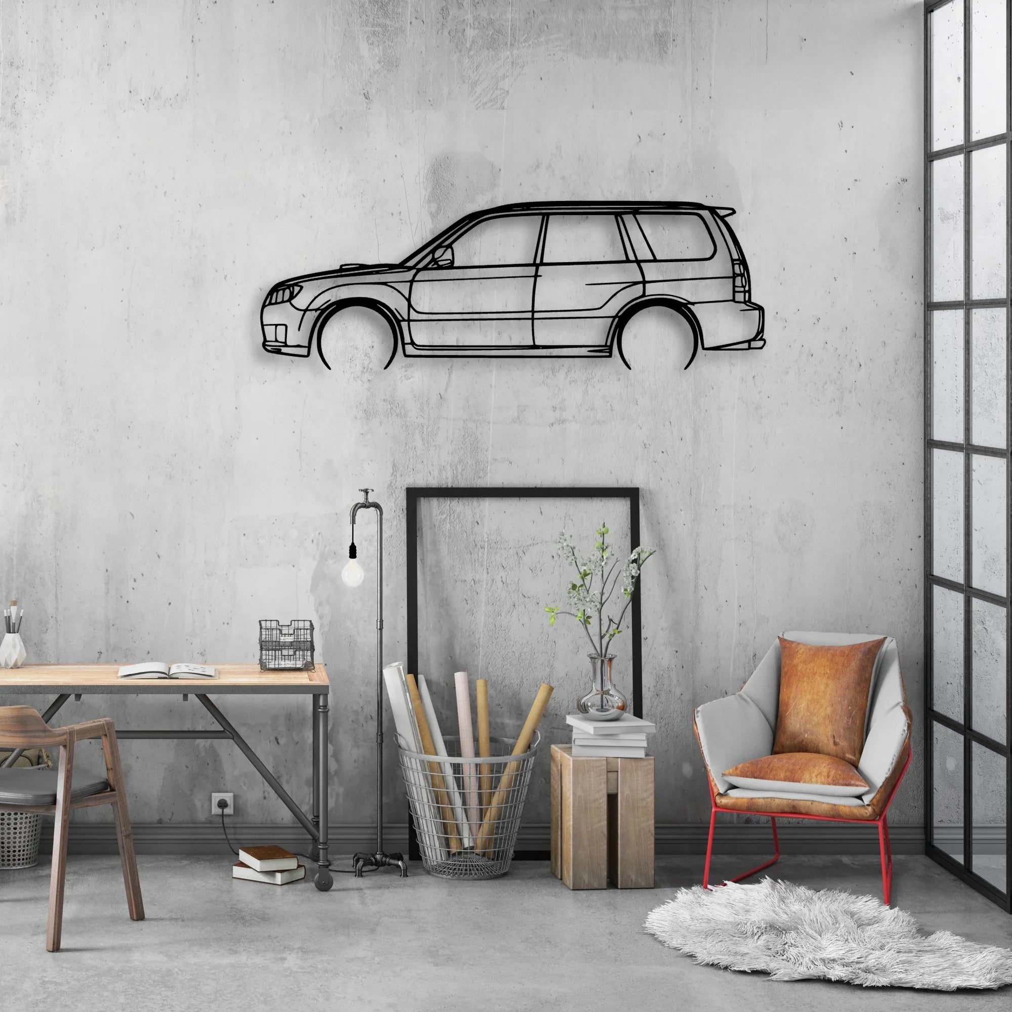 Forester 2005 Classic Silhouette Metal Wall Art - Automotive Garage Decor