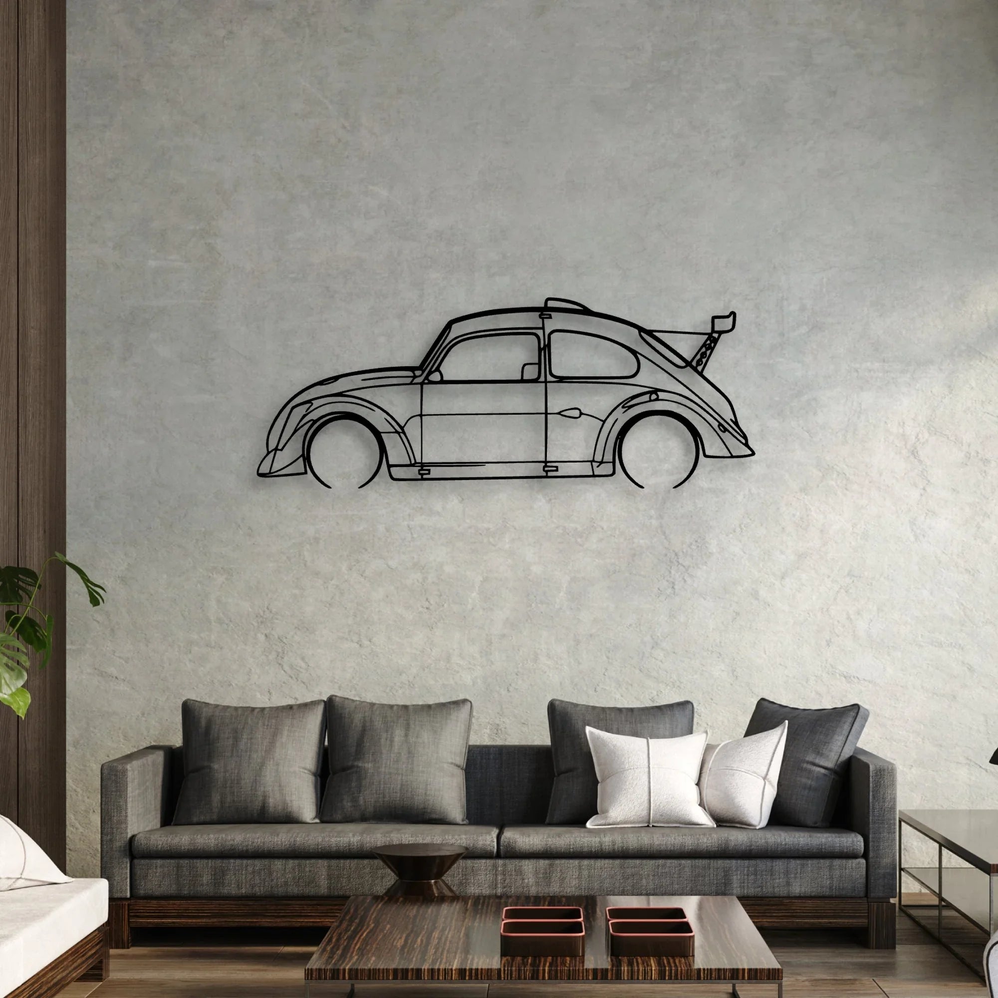 Fun Cup Classic Silhouette Metal Wall Art - Automotive Garage Decor