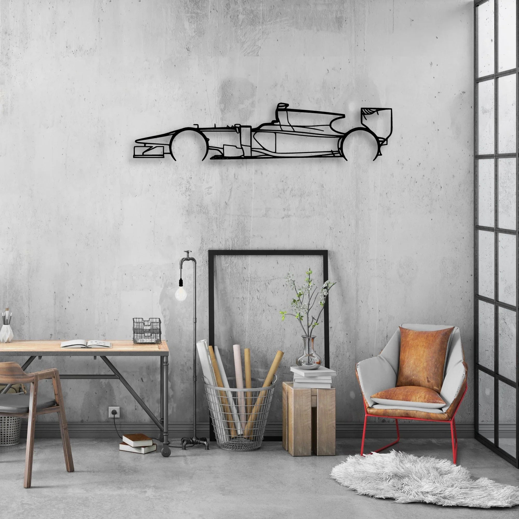GP2 11 Classic Silhouette Metal Wall Art - Automotive Garage Decor