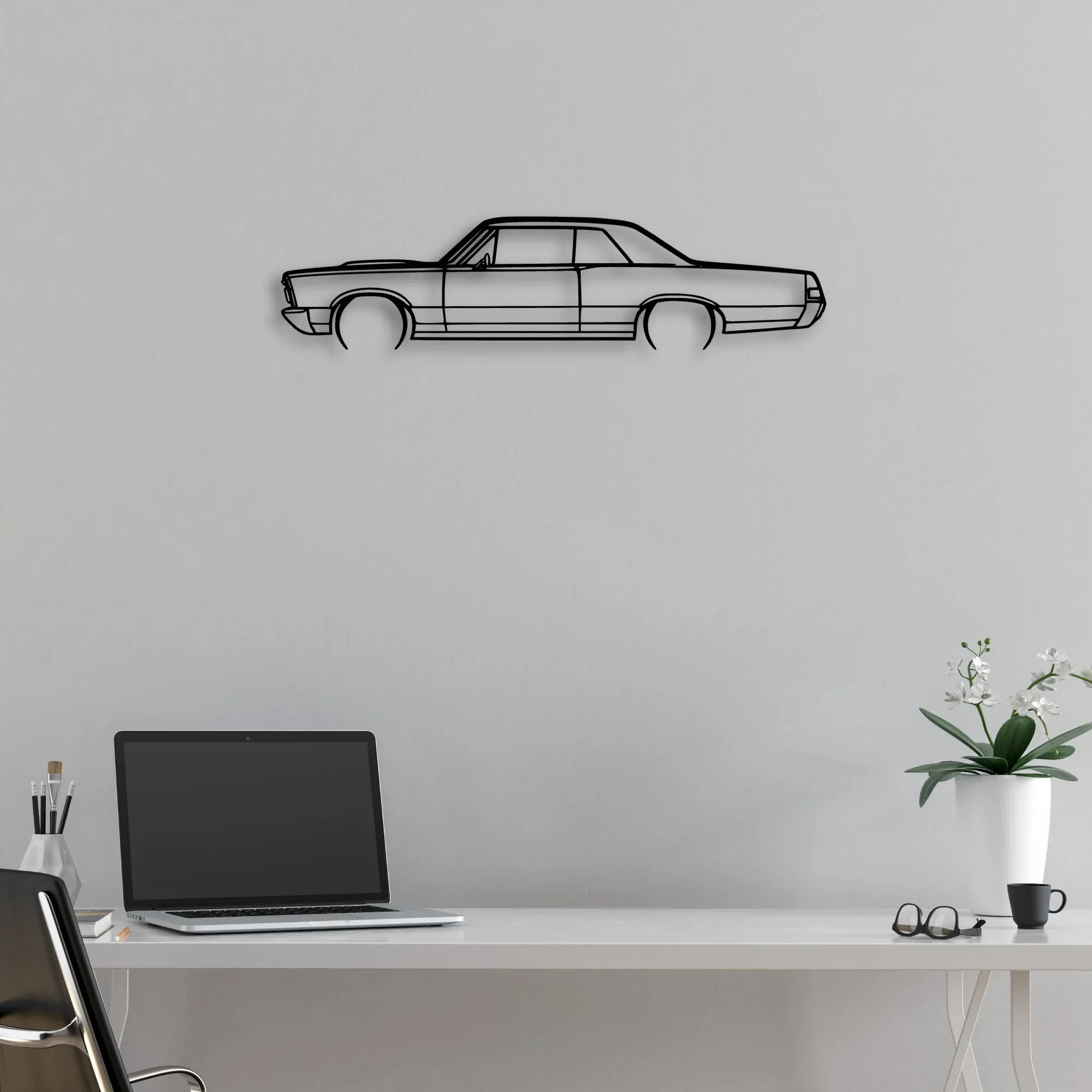 GTO 1965 Classic Silhouette Metal Wall Art - Automotive Garage Decor