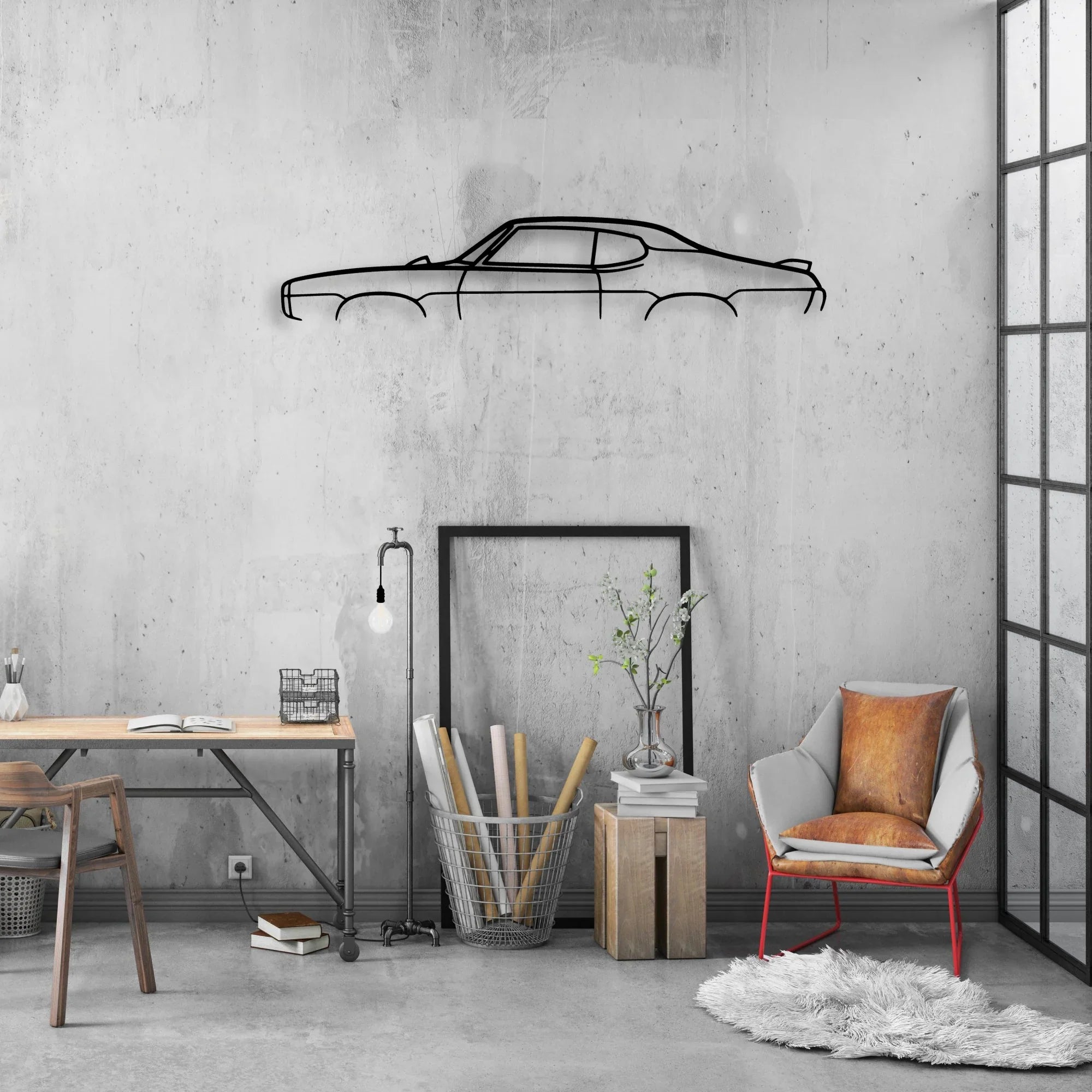 GTO 1968 Classic Silhouette Metal Wall Art - Automotive Garage Decor