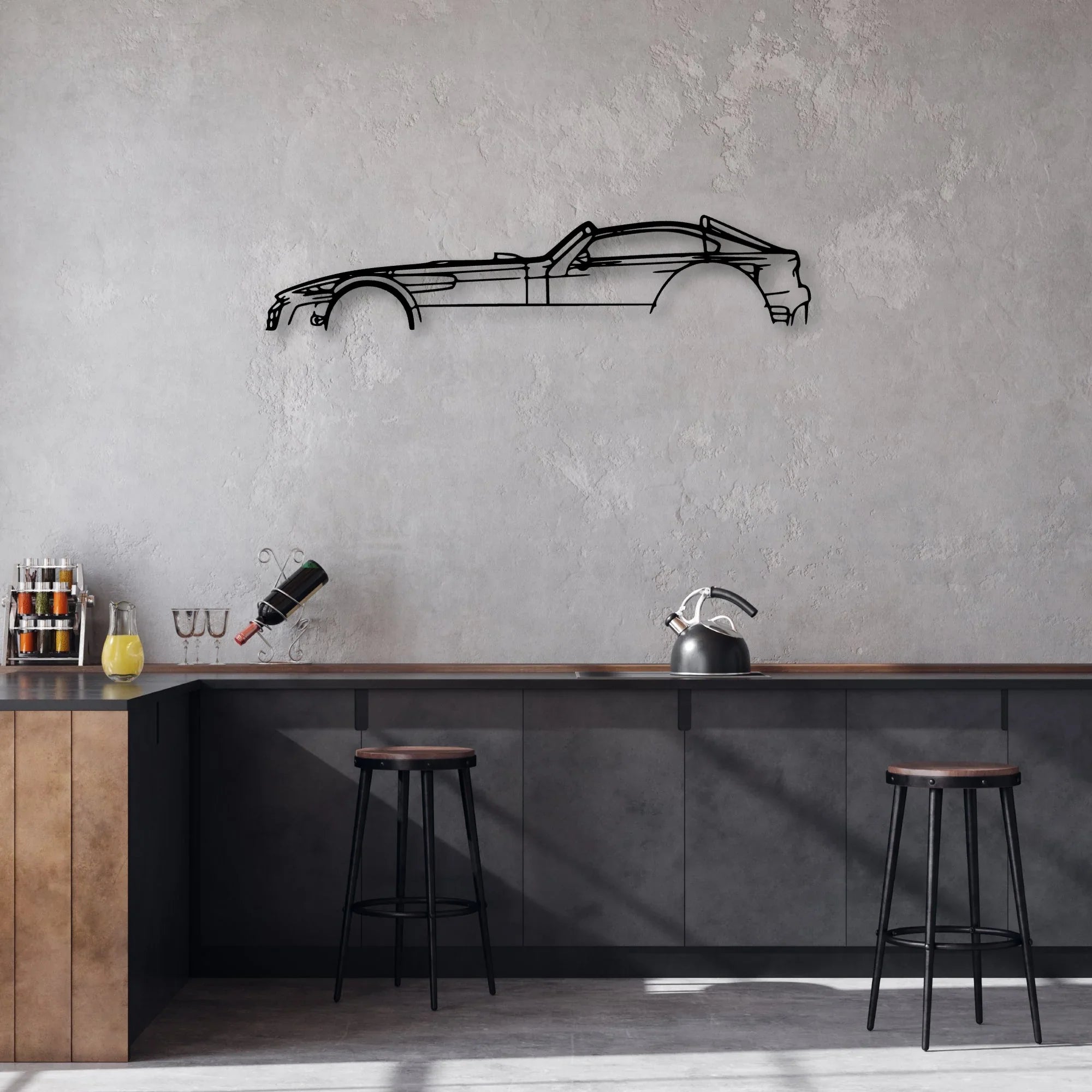GTO D8 Classic Silhouette Metal Wall Art - Automotive Garage Decor