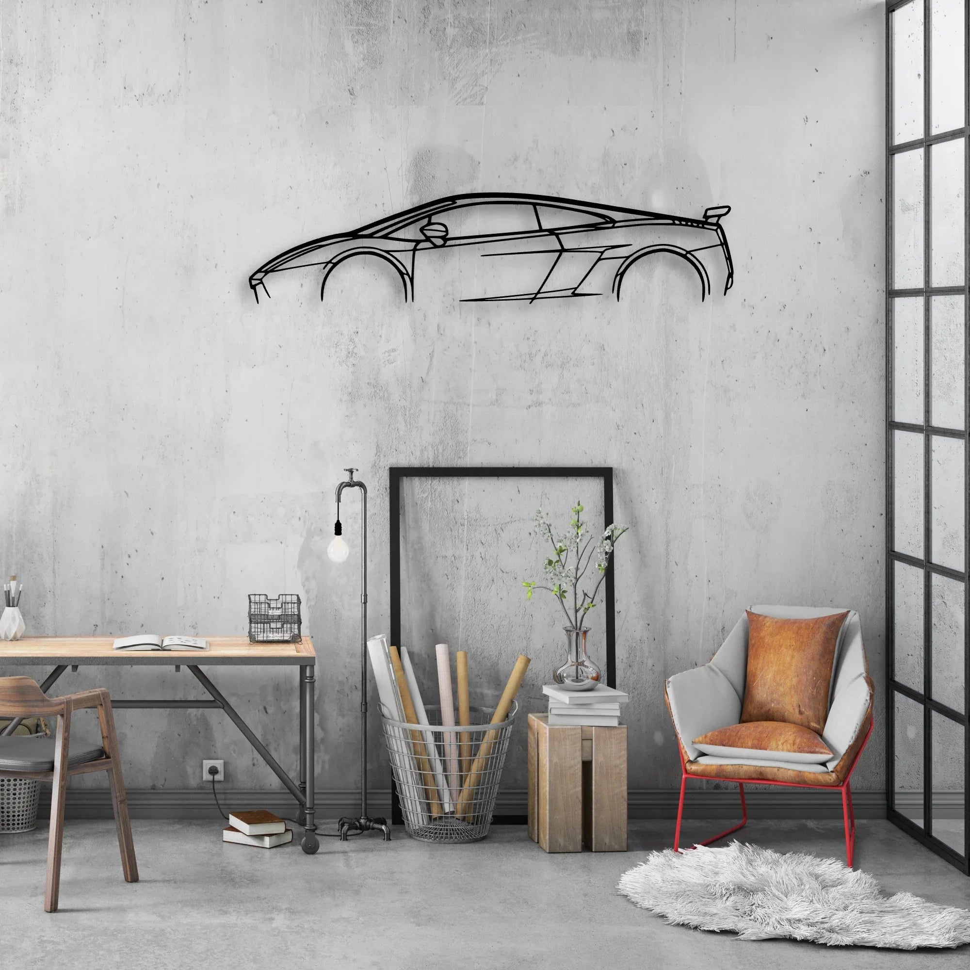Gallardo Superleggera 2007 Classic Silhouette Metal Wall Art - Automotive Garage Decor