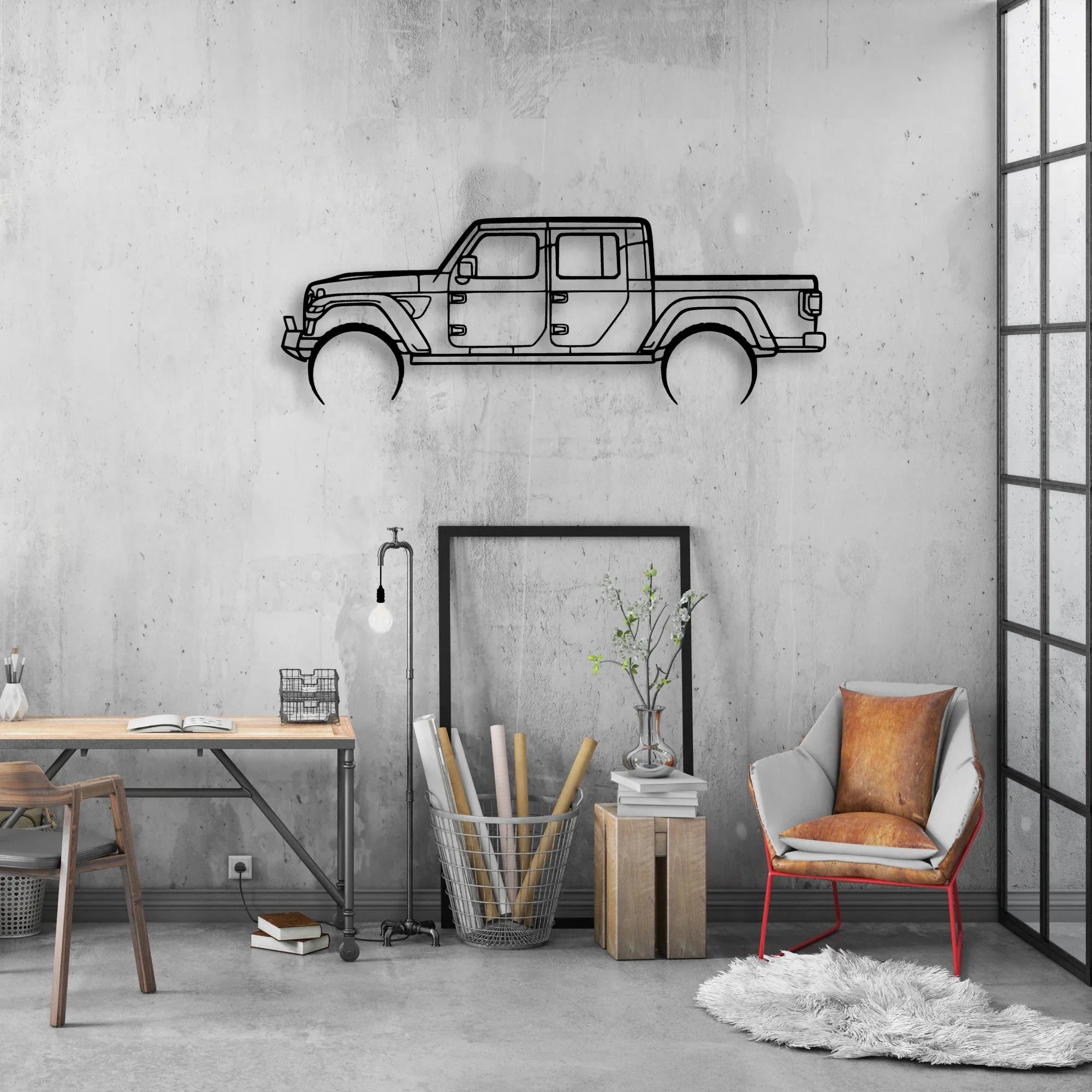 Gladiator 2 Classic Silhouette Metal Wall Art - Automotive Garage Decor