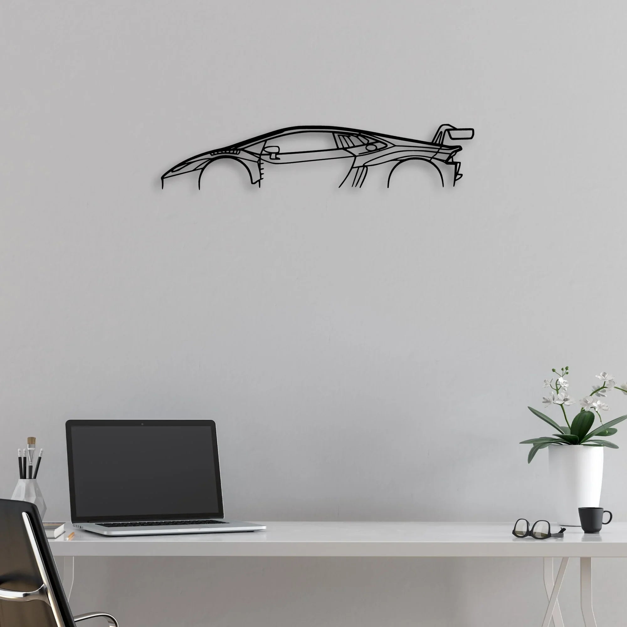 Huracan GT3 Classic Silhouette Metal Wall Art - Automotive Garage Decor