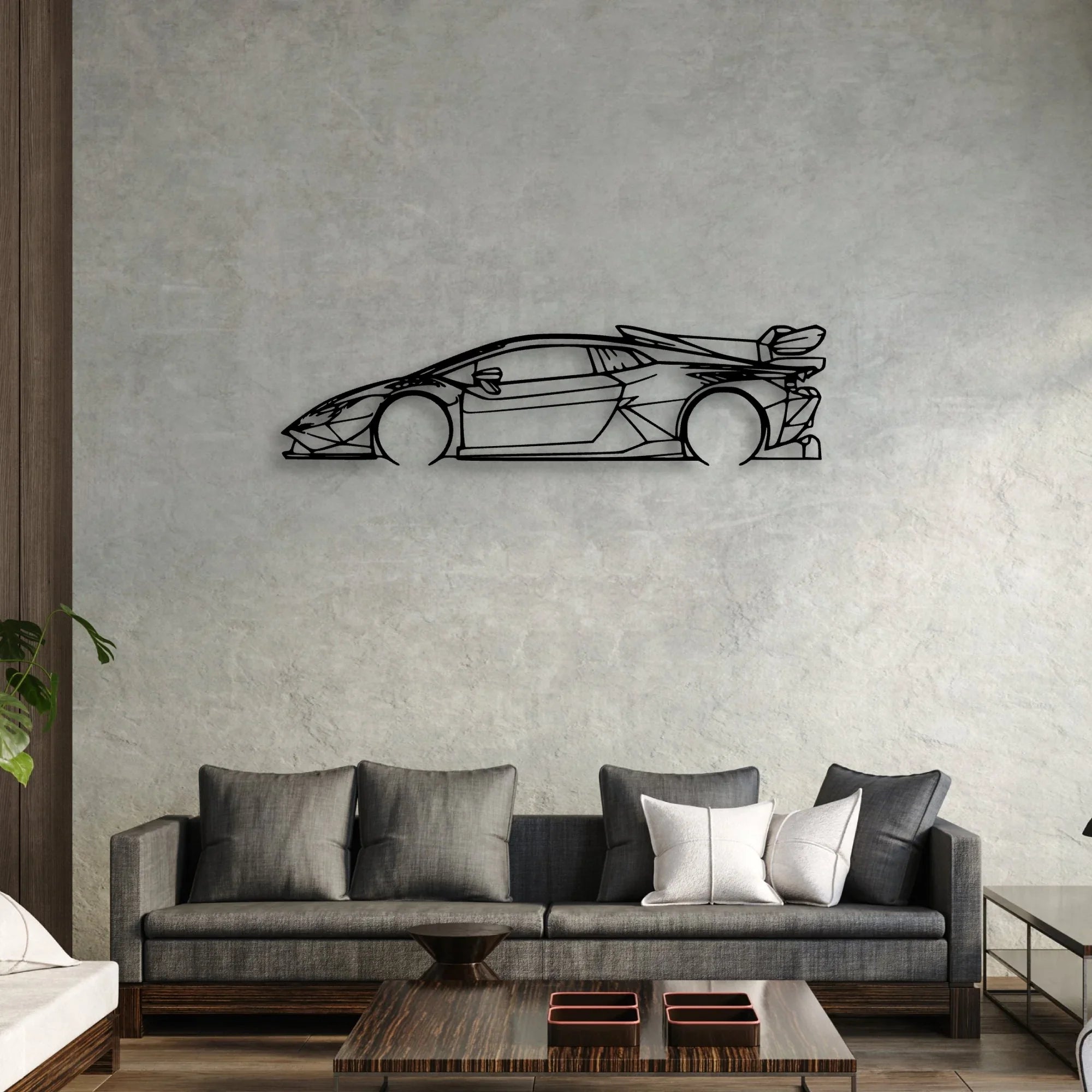 Huracan Super Trofeo Evo2 Classic Silhouette Metal Wall Art - Automotive Garage Decor