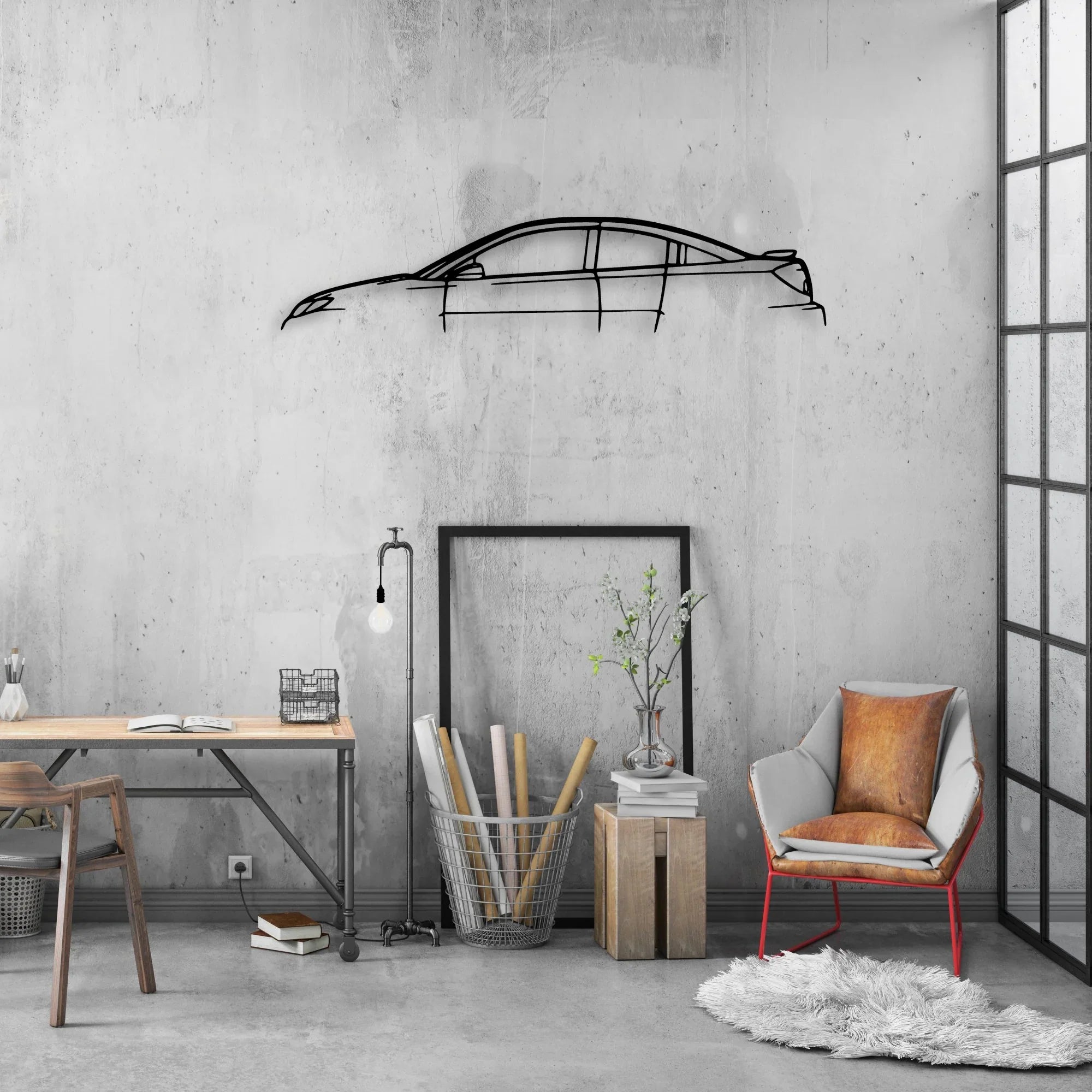 Ion 2006 Classic Silhouette Metal Wall Art - Automotive Garage Decor