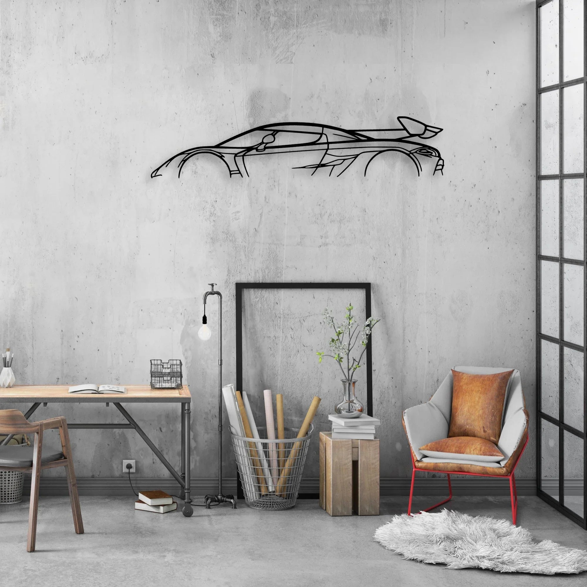 Jesko Classic Silhouette Metal Wall Art - Automotive Garage Decor