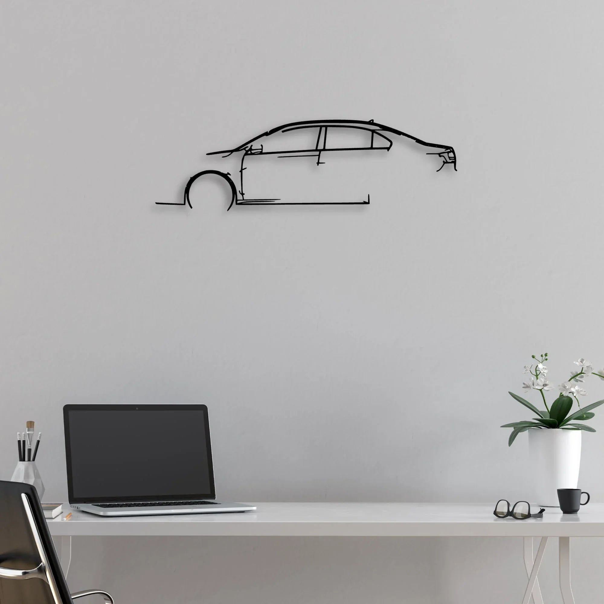 Jetta 2017 Classic Silhouette Metal Wall Art - Automotive Garage Decor
