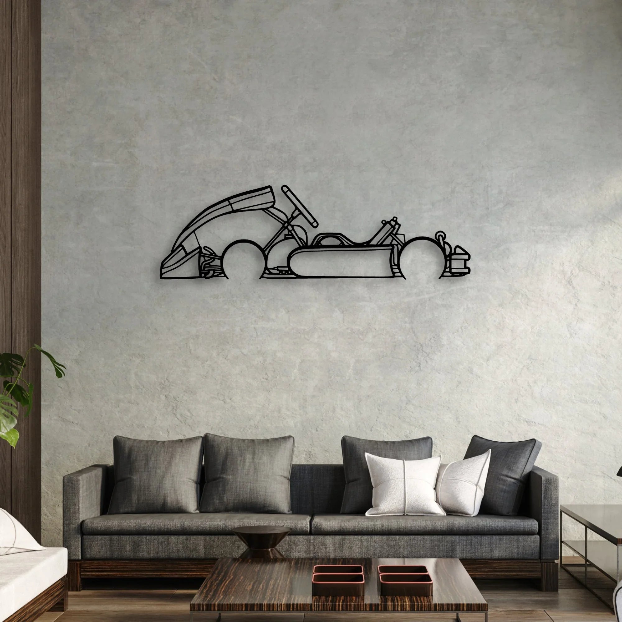 Junior Kart Classic Silhouette Metal Wall Art - Automotive Garage Decor