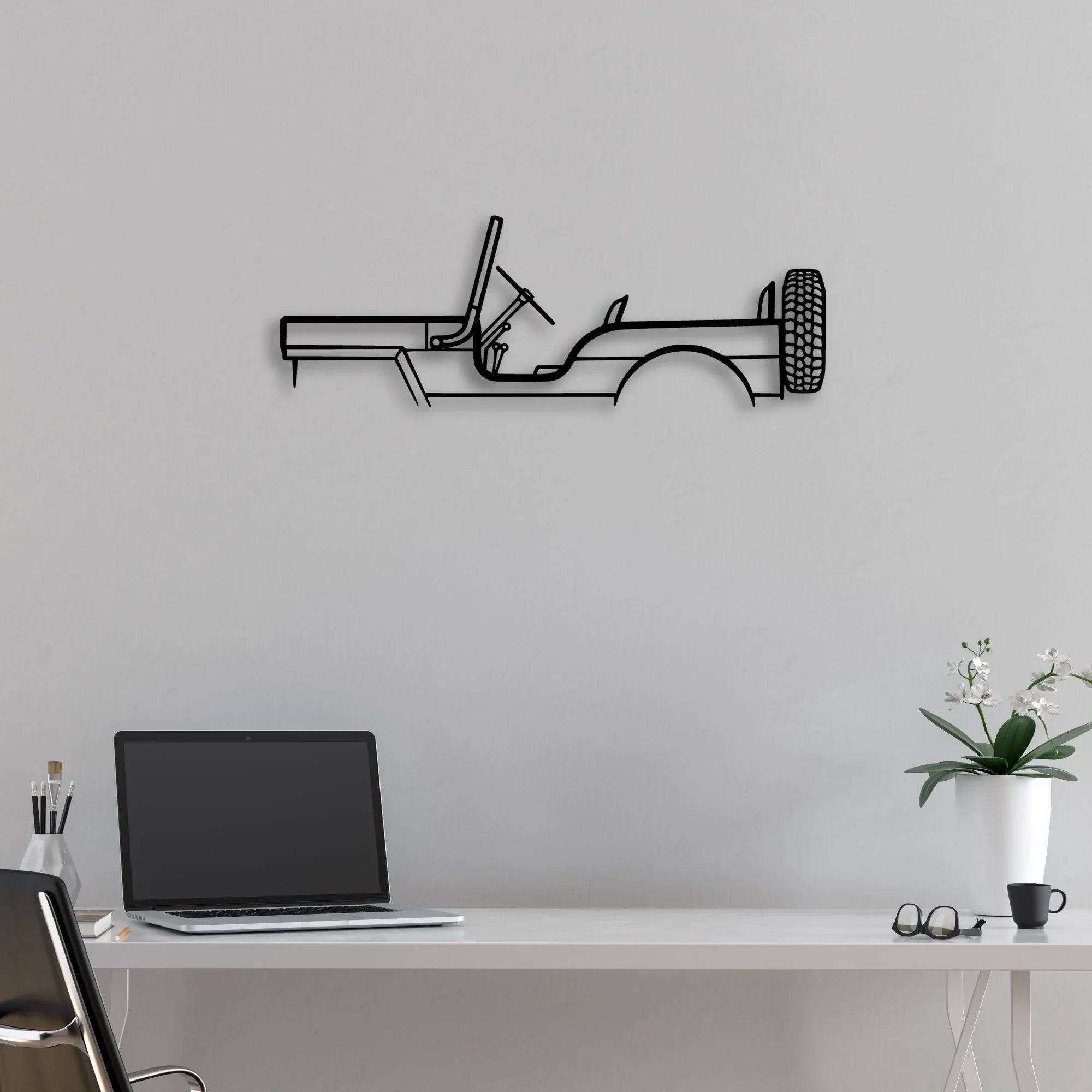 M38 1957 Classic Silhouette Metal Wall Art - Automotive Garage Decor