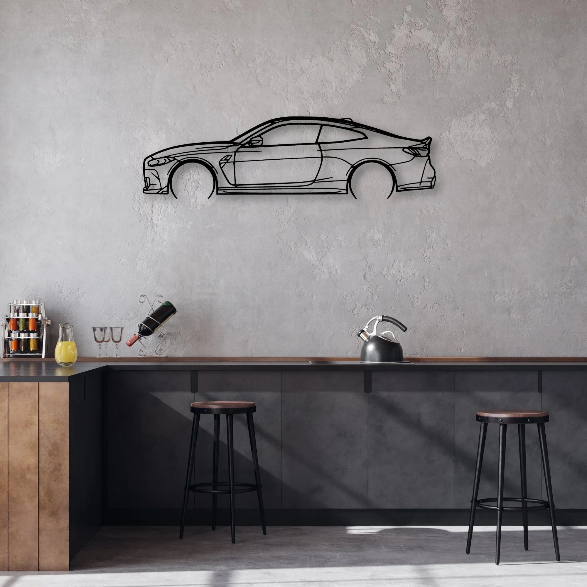 M4 CSL G82 Classic Silhouette Metal Wall Art - Automotive Garage Decor