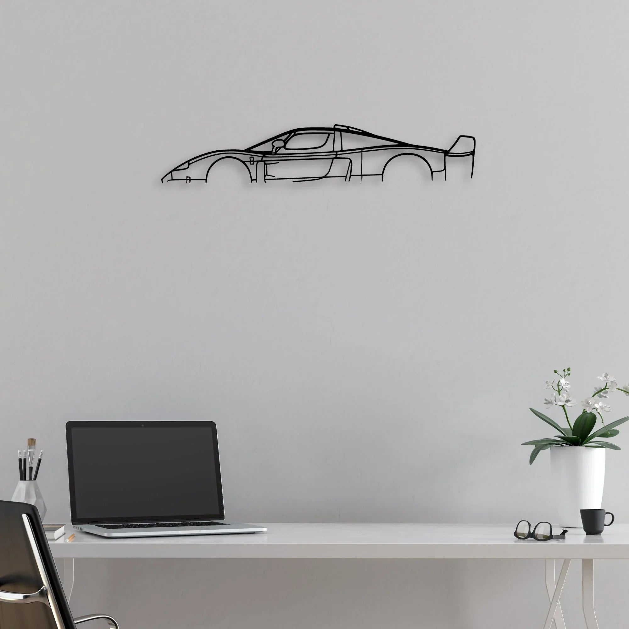 MC12 Classic Silhouette Metal Wall Art - Automotive Garage Decor