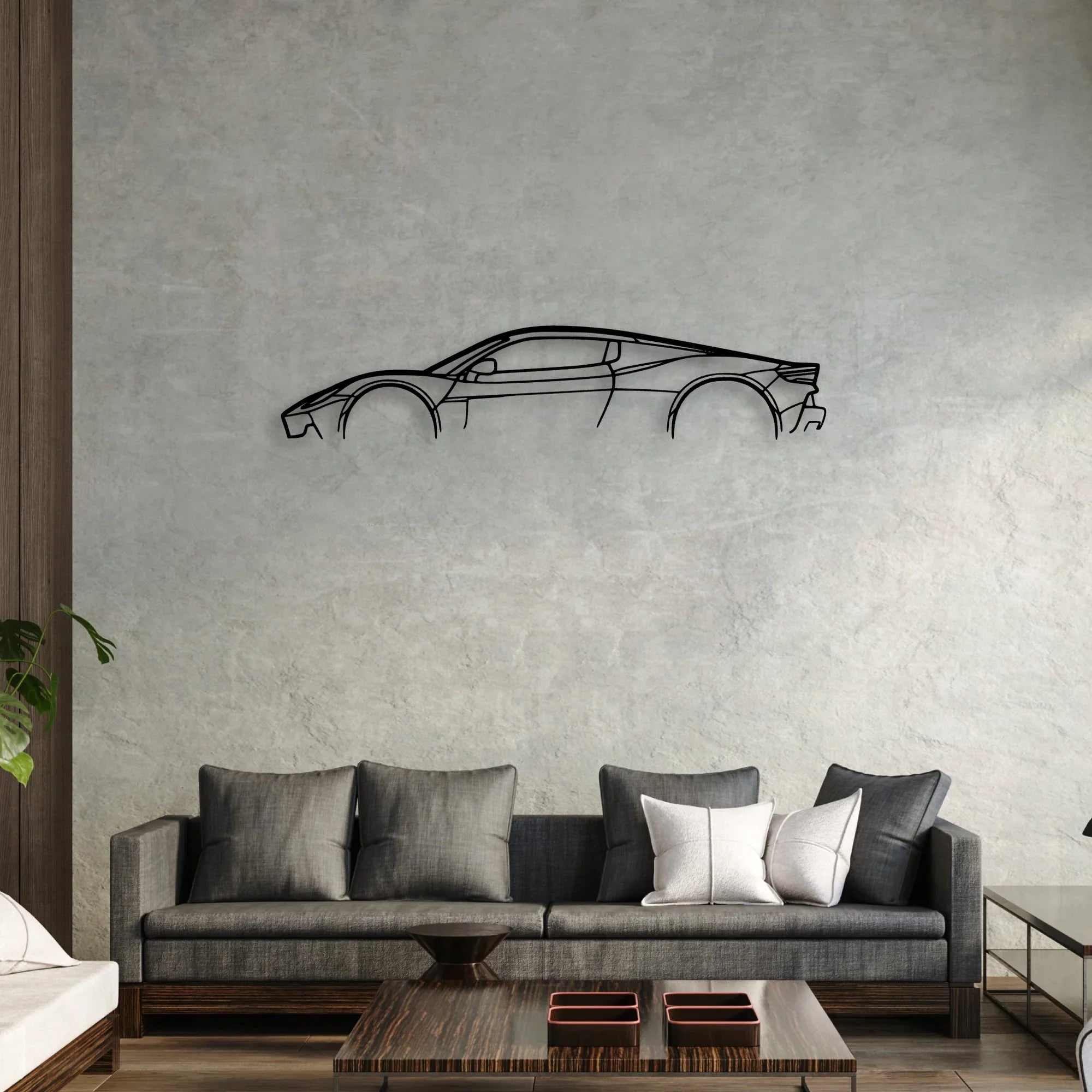 MC20 2 Classic Silhouette Metal Wall Art - Automotive Garage Decor